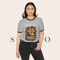 Walk by Faith Ringer T‑Shirt — 'Not By Sight Jesus Is King' Christian Tee