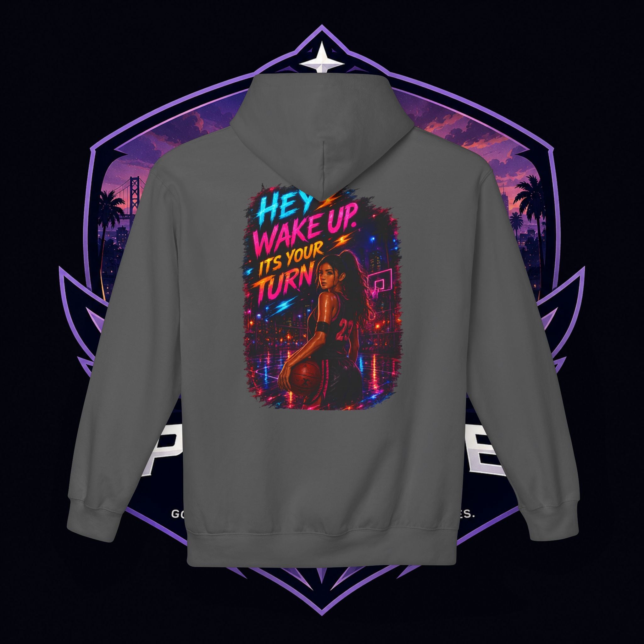 PG CZAR  "Hey Wake Up, It's Your Turn" Back Print PG 'Bruh Throw Now!' Graphic Hoodie