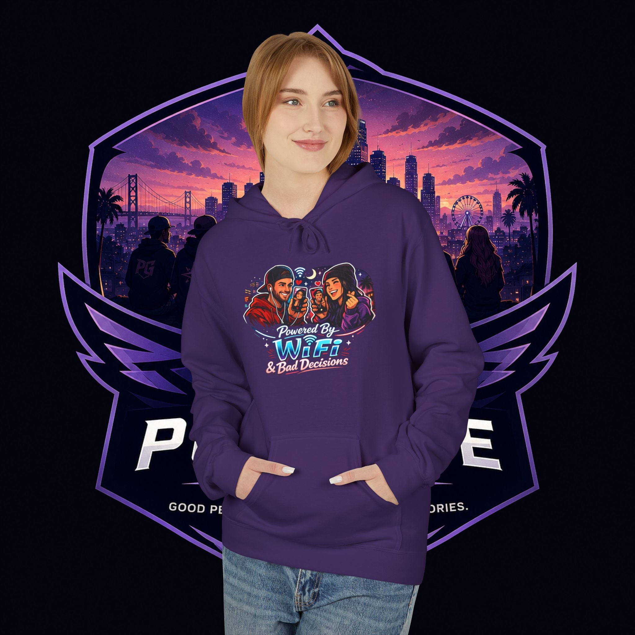 LDR inspired Retro '80s Vibes Hoodie — Neon Miami Movie Couple Design