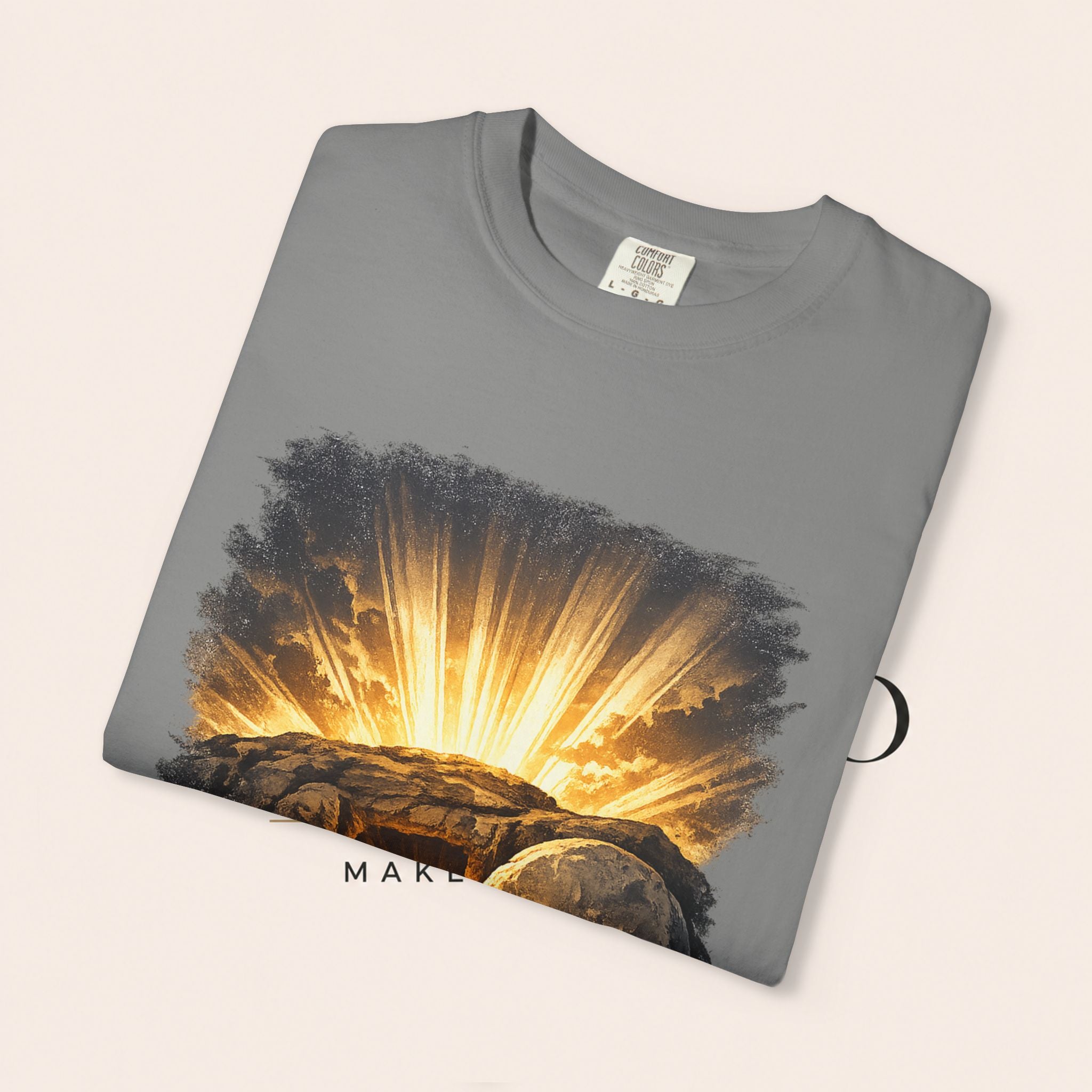 T-Shirt — Sunrise Tomb Graphic ‘death, lost.’ Memorial Tee