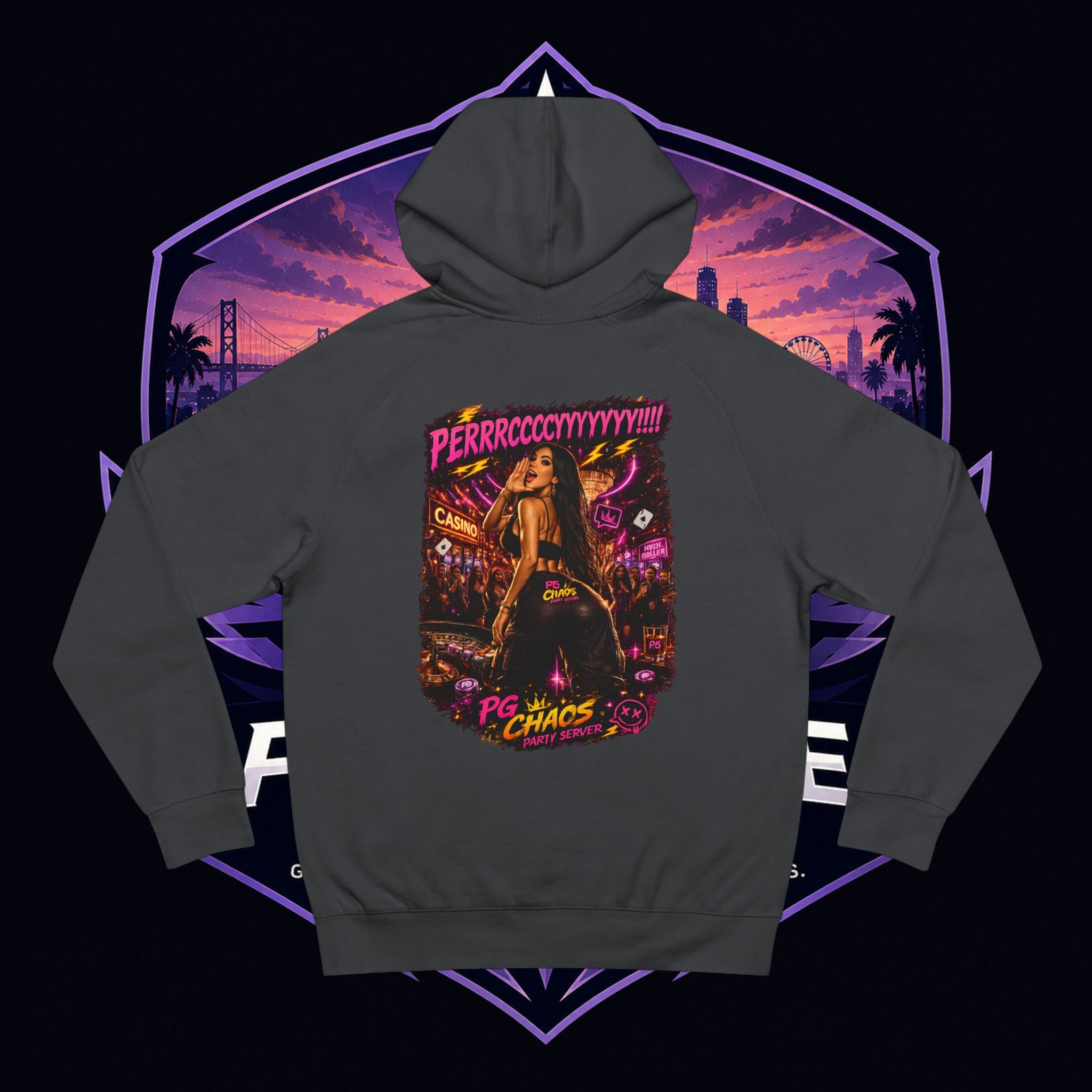 PG SUZY Party Graphic Hoodie — "Who's Hosting the Party?" Retro Concert Pullover