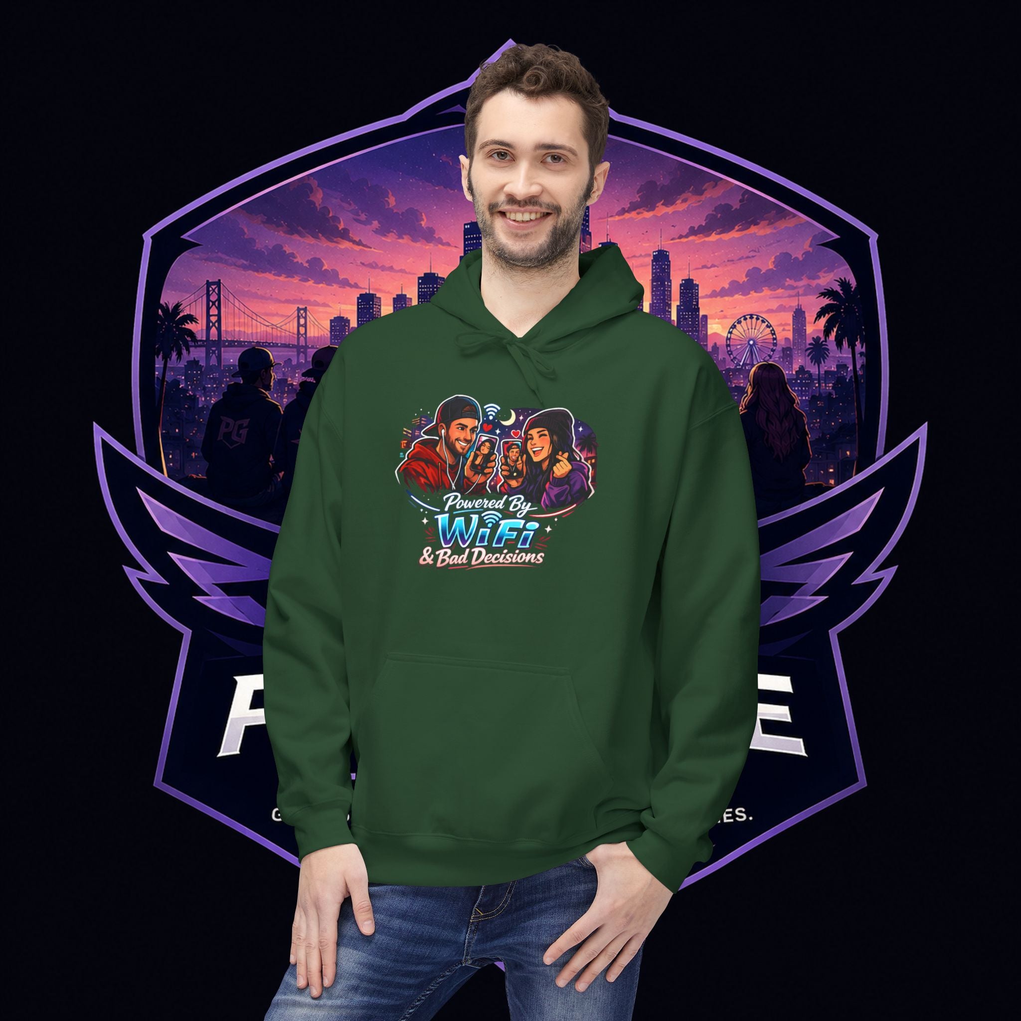 LDR inspired Retro '80s Vibes Hoodie — Neon Miami Movie Couple Design