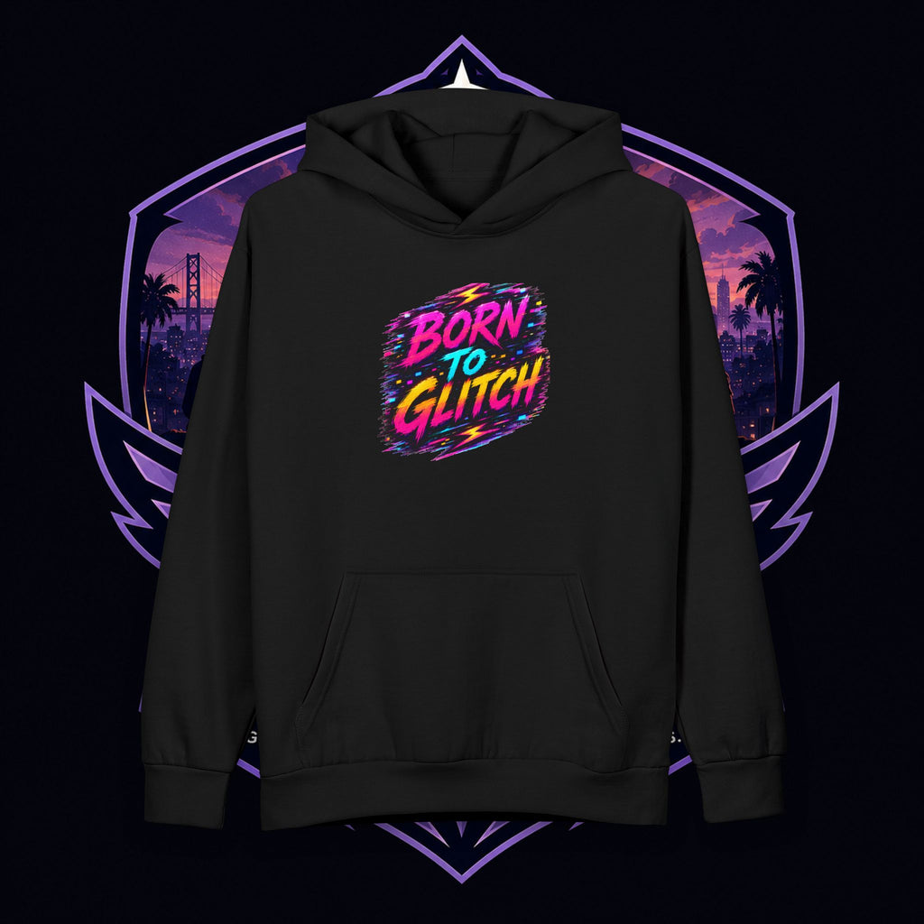 PG LOLA ("Dude... Do You Even Glitch?")  Retro Cyberpunk Gaming Pullover Born to Glitch Hoodie