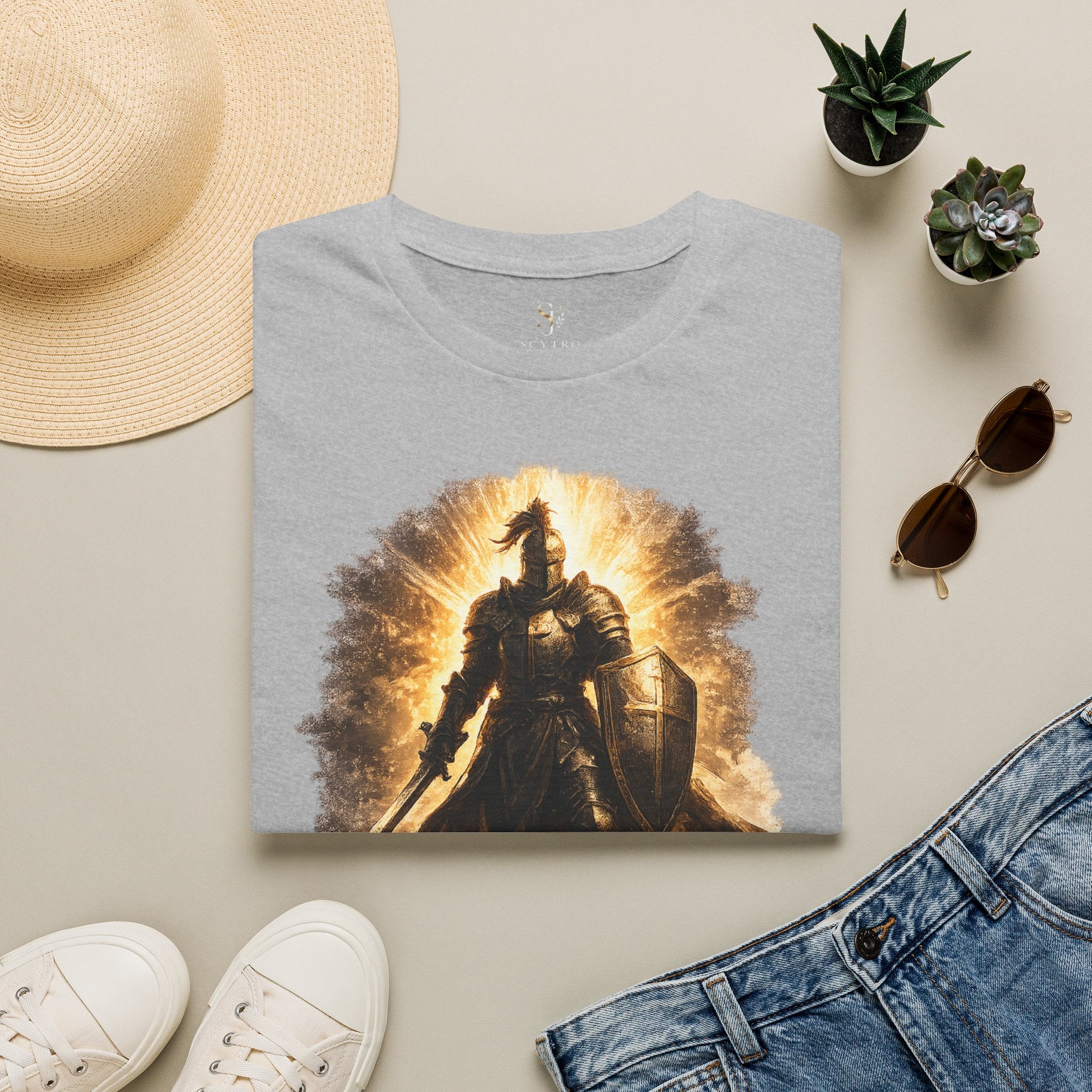 Knight Graphic T-Shirt — 'Fully Equipped' Medieval Armor Gamer Tee