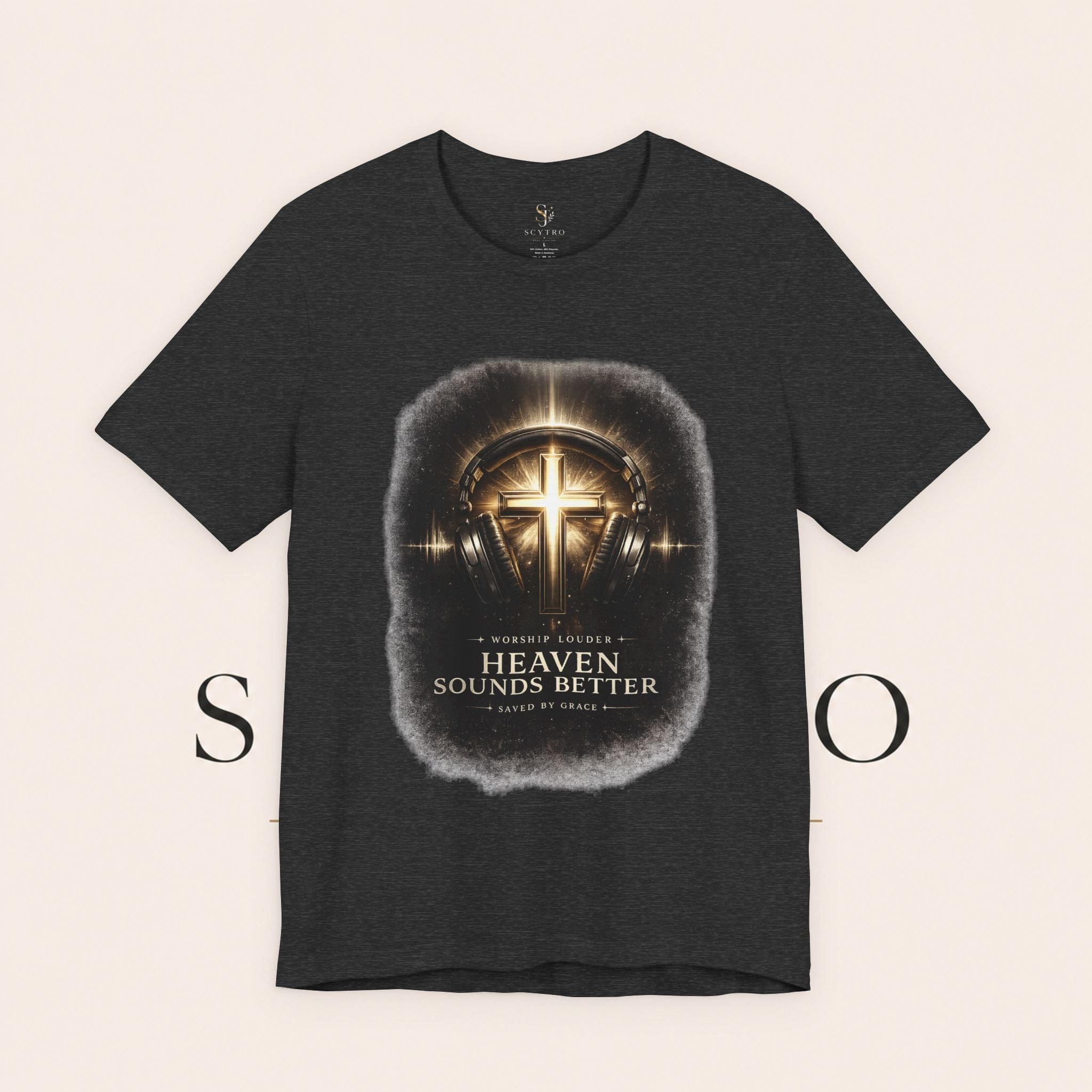 Youth Christian T‑Shirt - "Heaven Sounds Better" Cross Headphones Graphic Tee