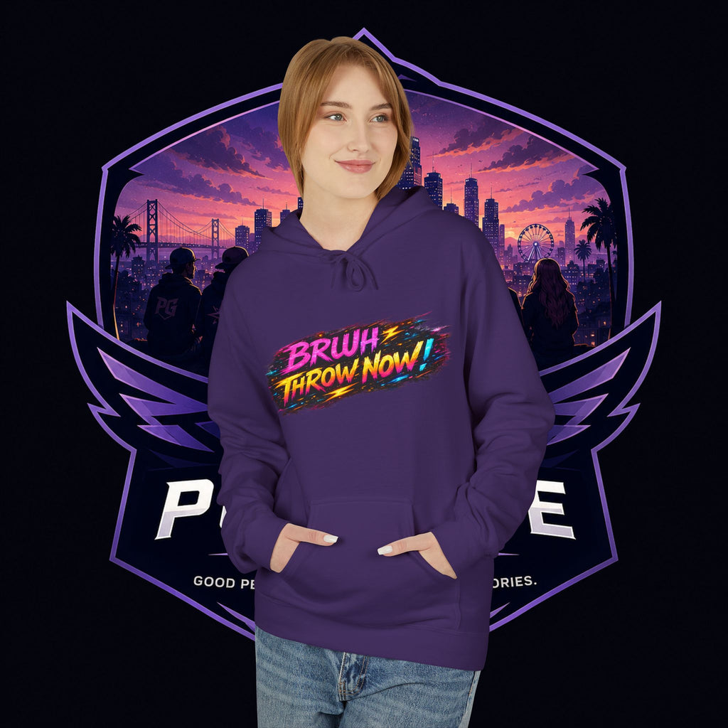 PG CZAR  "Hey Wake Up, It's Your Turn" Back Print PG 'Bruh Throw Now!' Graphic Hoodie