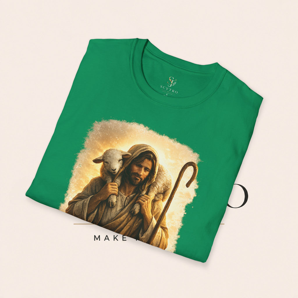 Jesus the Good Shepherd T-Shirt — 'Found.' Christian Faith Tee