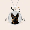 Personalized Pet Photo Round Pendant — Custom Dog Memorial Necklace