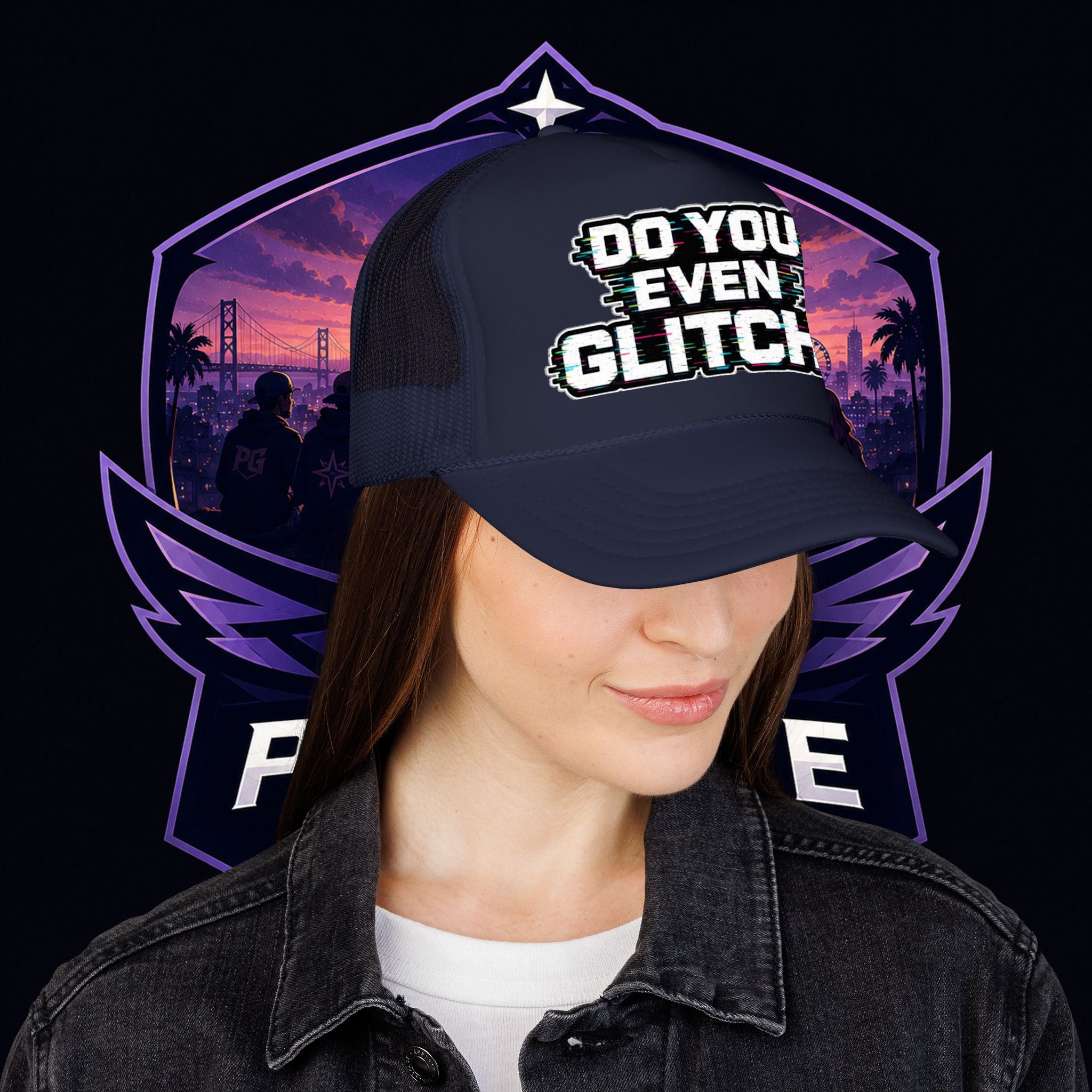 PG Lola's Do You Even Glitch? Foam Trucker Hat