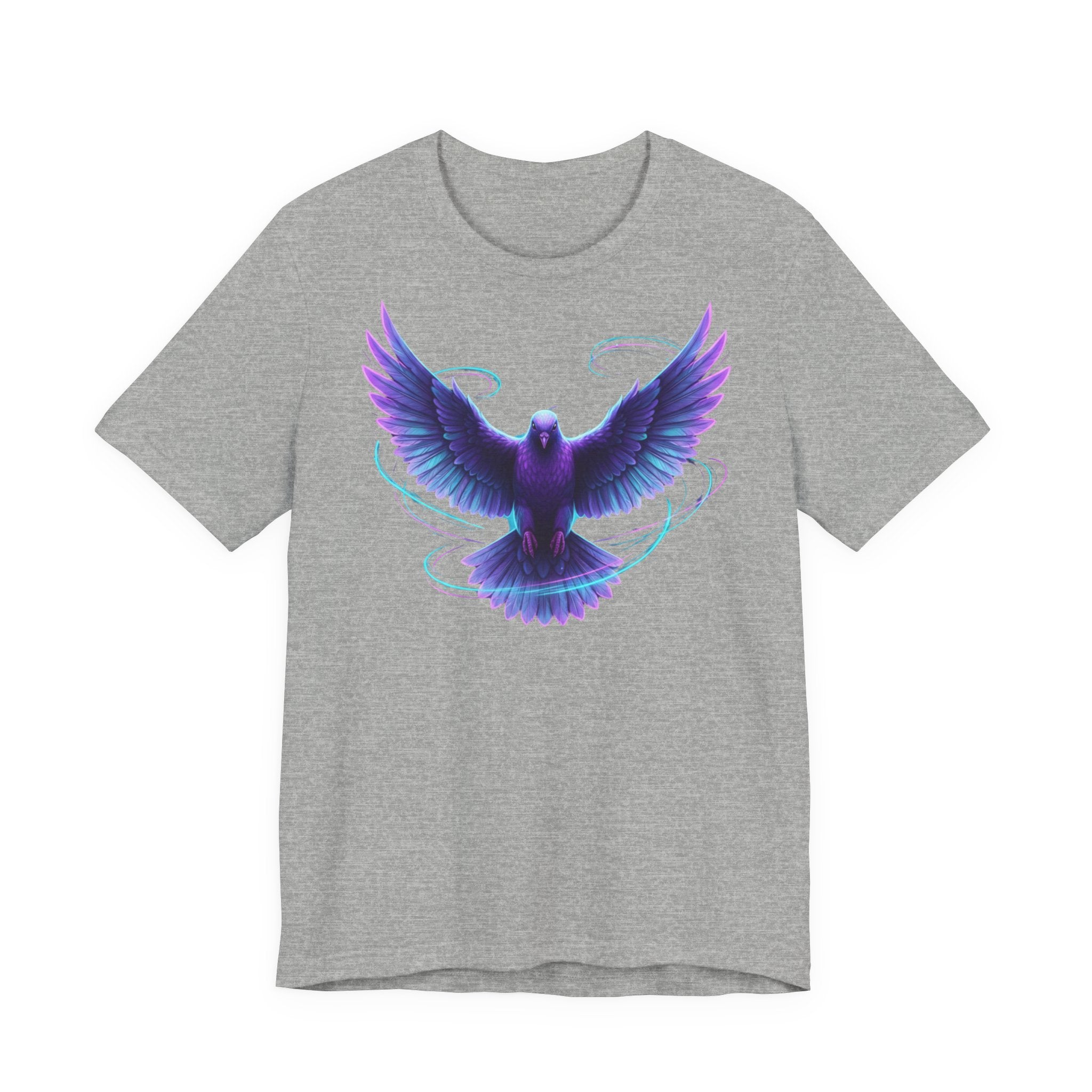 Mystic Raven Tee — Purple Glowing Dove Graphic T-Shirt