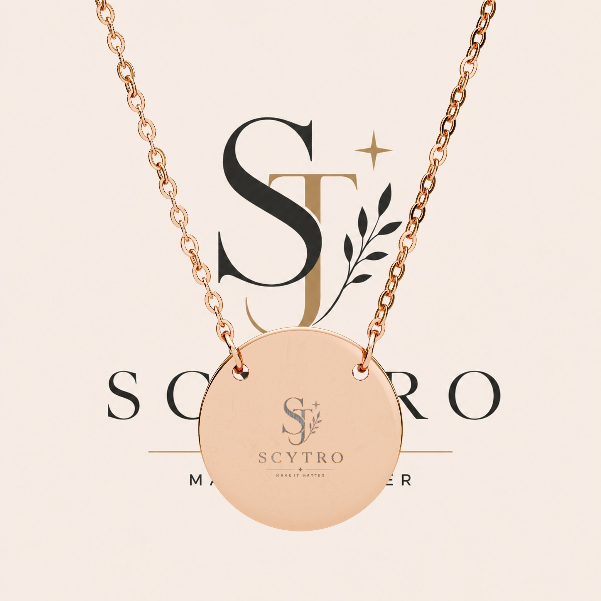 Engraved Circle Necklace — Personalized Monogram Pendant