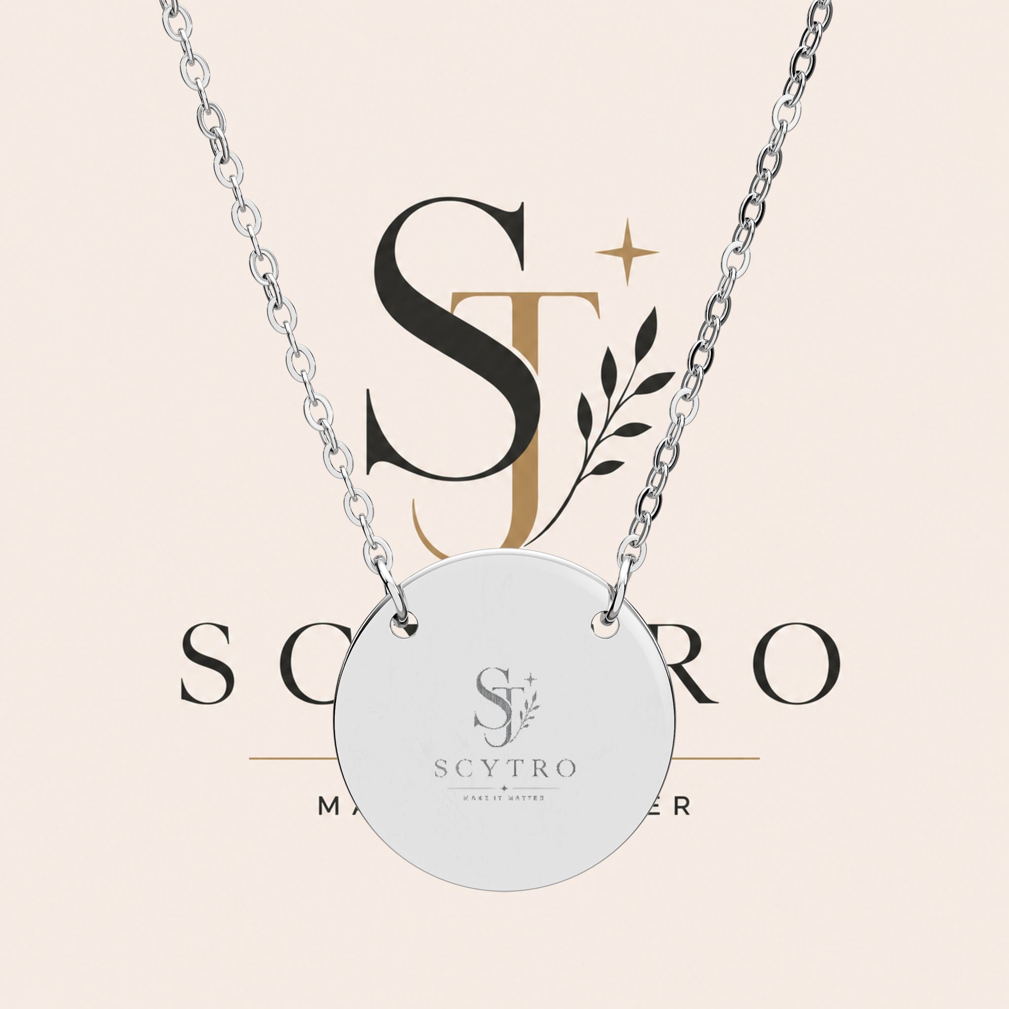 Engraved Circle Necklace — Personalized Monogram Pendant