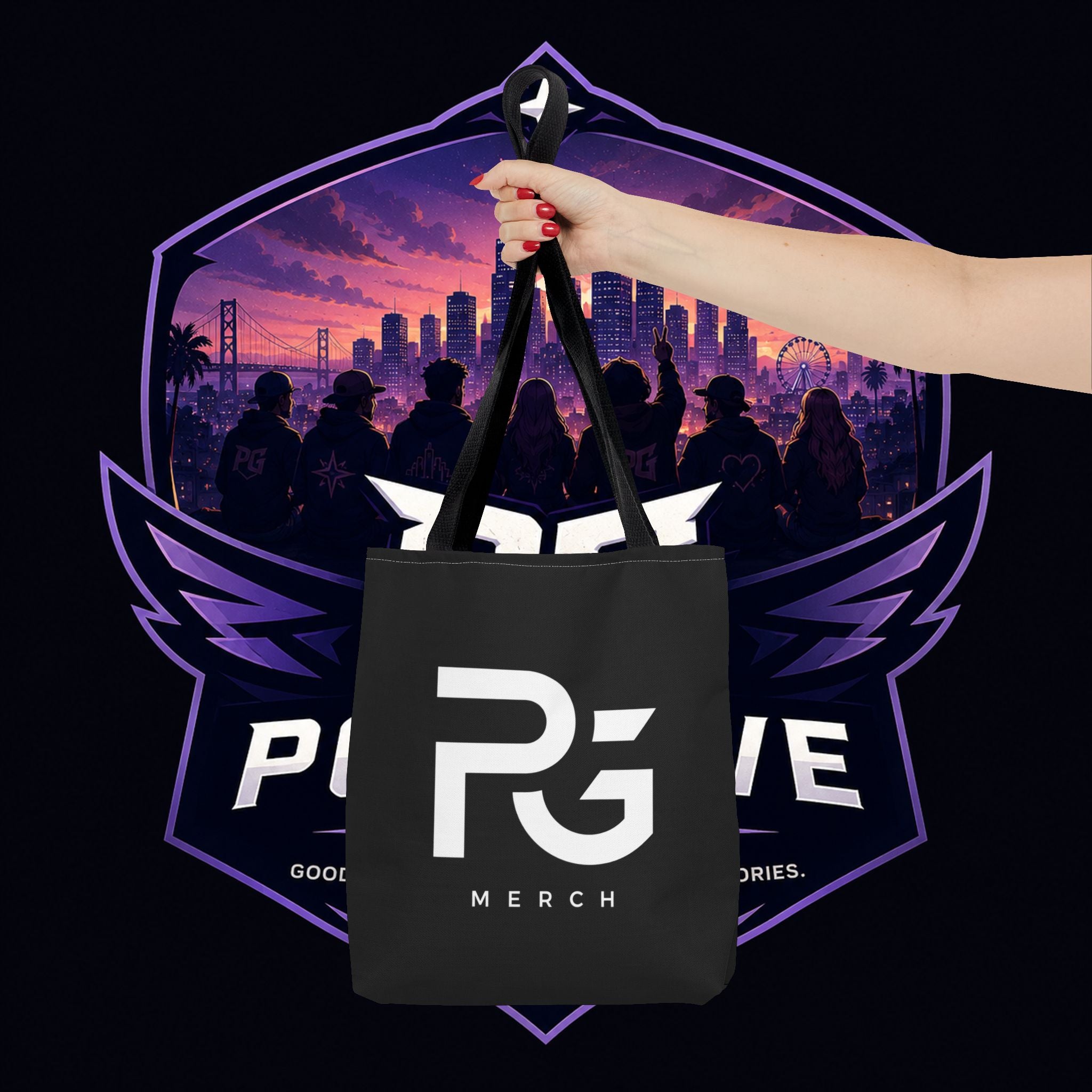 PG Merch Logo Tote Bag — Urban Gamer Aesthetic Everyday Tote