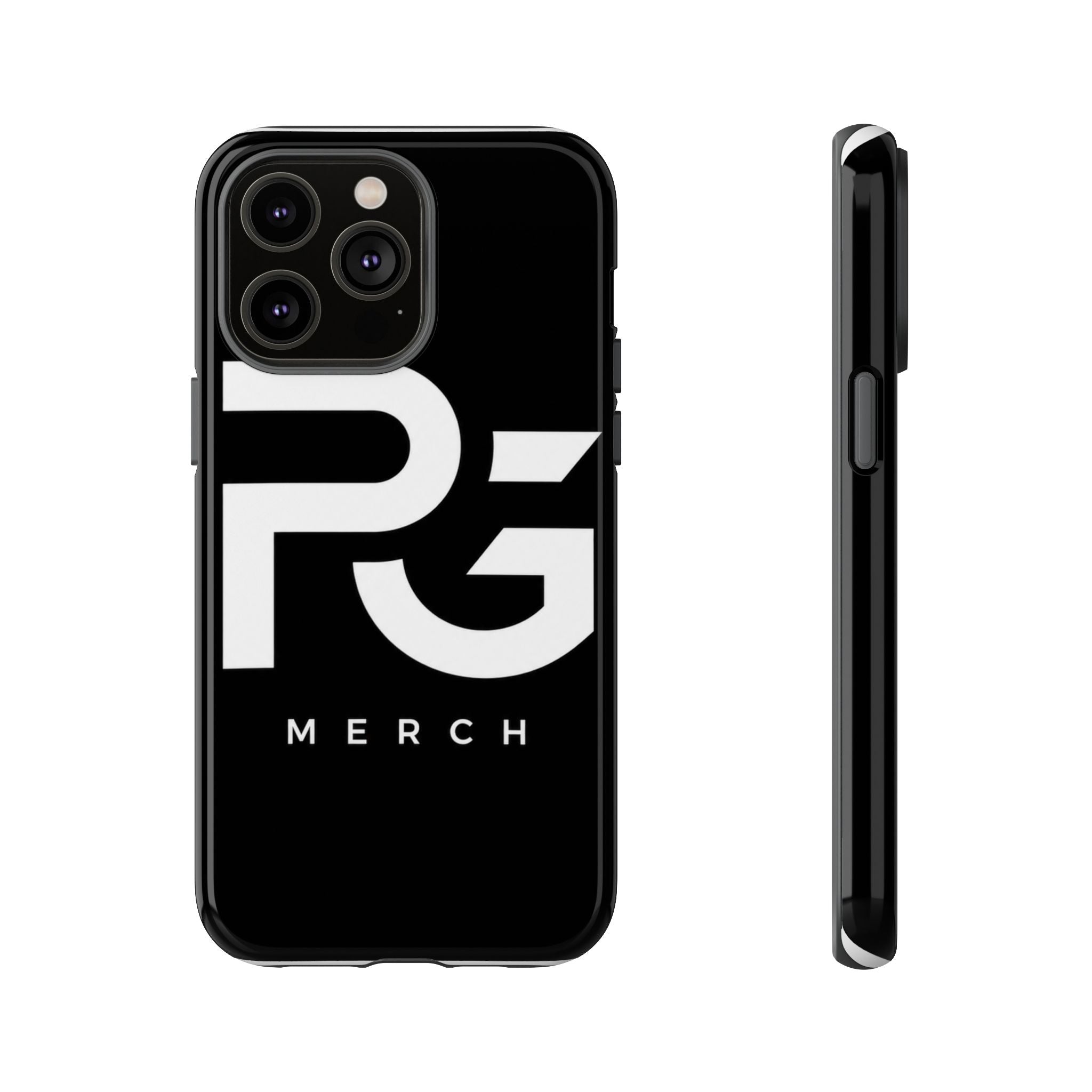 PG CUSTOMIZED RG Merch Tough Phone Case – Black Protective Phone Cover with Bold Logo