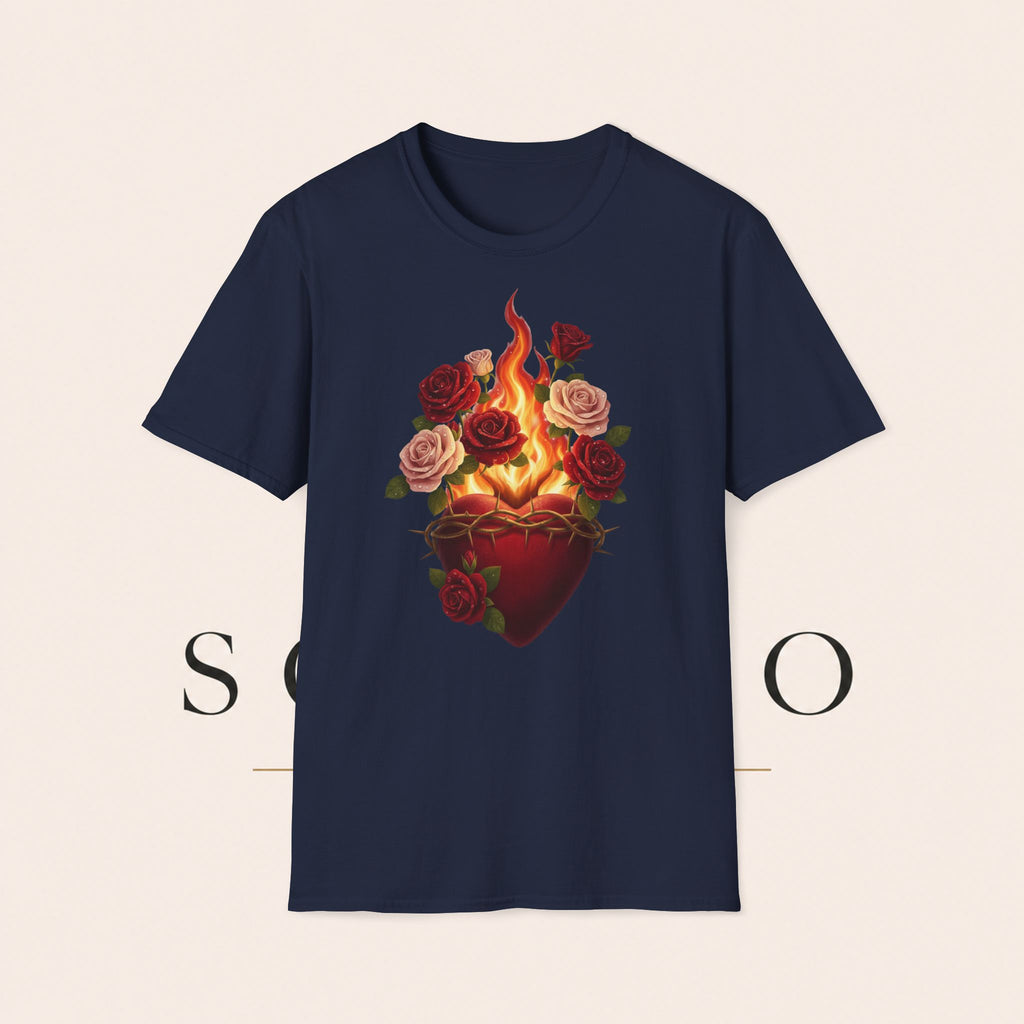 Flaming Heart & Roses T-Shirt