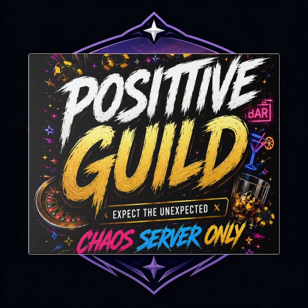 Positive Guild Canvas Print — 'Expect the Unexpected' Gaming Wall Art (Chaos Server Only)