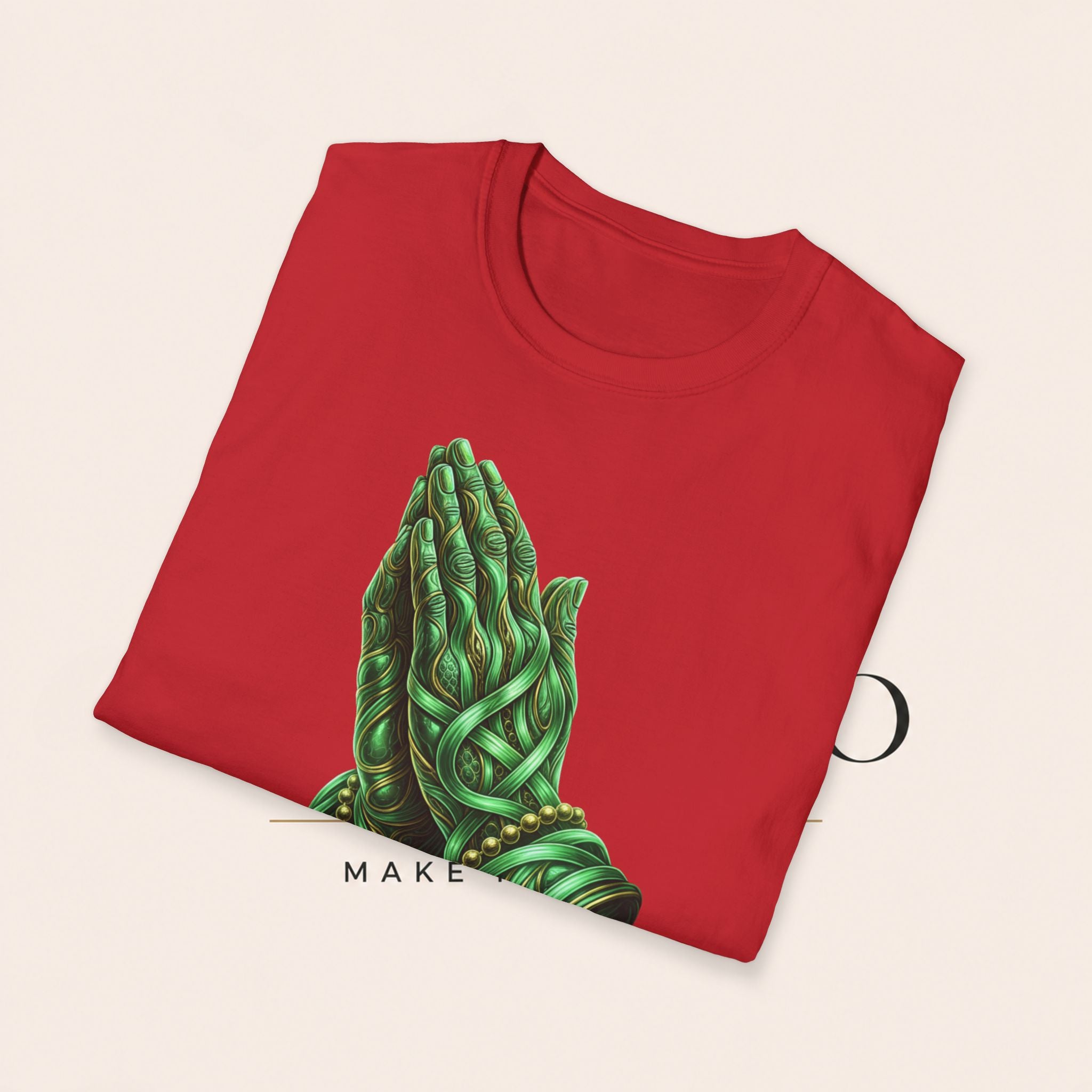 Praying Hands T‑Shirt — Green Vines Prayer Hands Graphic Tee