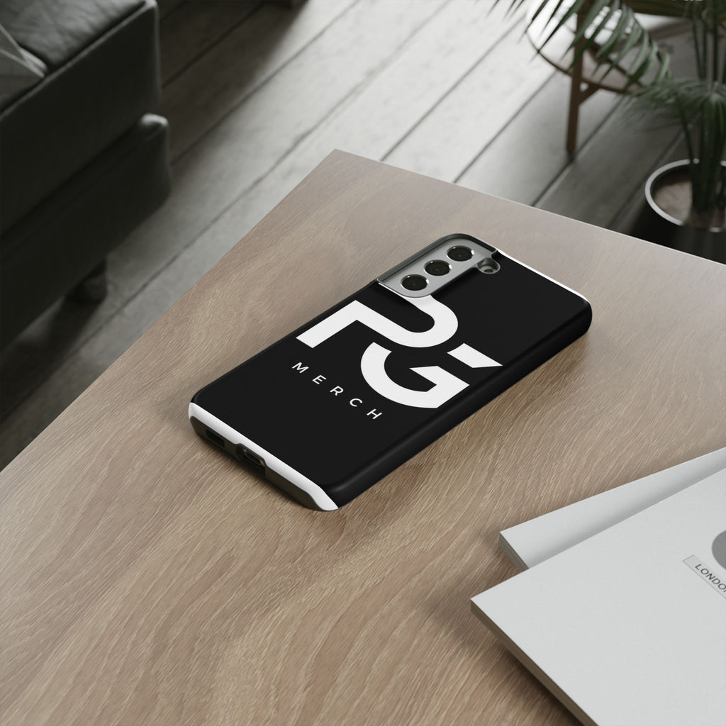 PG CUSTOMIZED RG Merch Tough Phone Case – Black Protective Phone Cover with Bold Logo