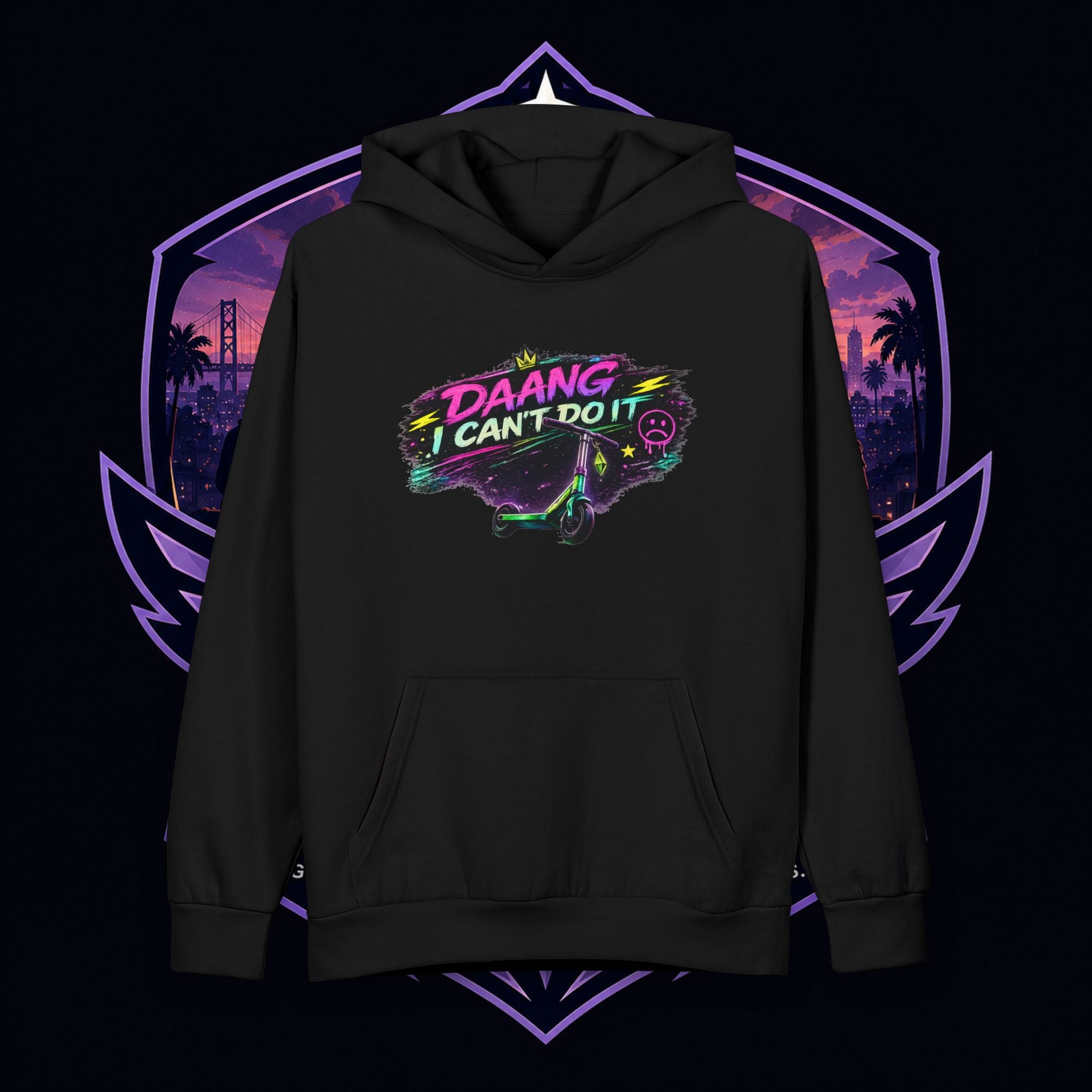 PG Daang I Can't Do It Hoodie — Retro Neon Streetwear Pullover