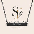 Engravable Horizontal Bar Necklace — Personalized Name Plate Pendant