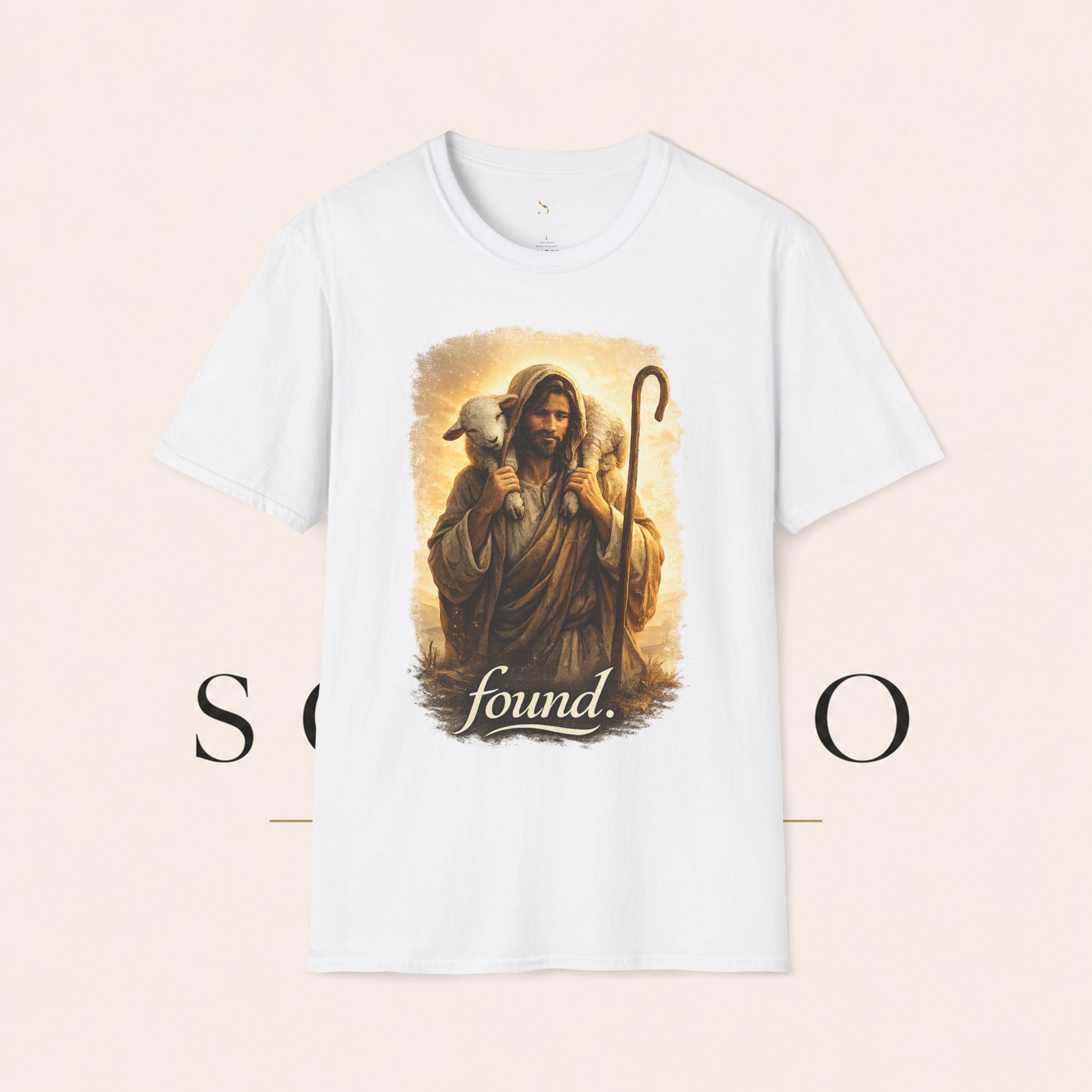 Jesus the Good Shepherd T-Shirt — 'Found.' Christian Faith Tee