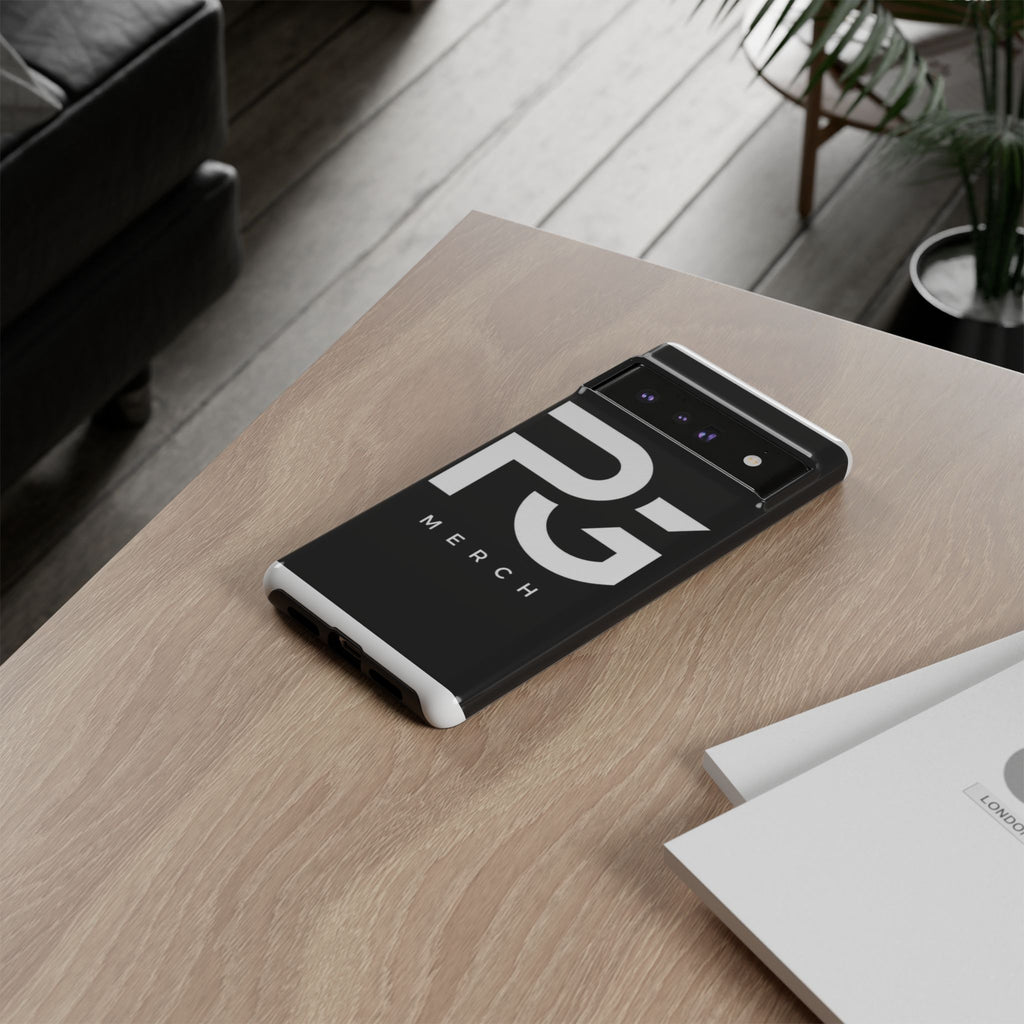 PG CUSTOMIZED RG Merch Tough Phone Case – Black Protective Phone Cover with Bold Logo