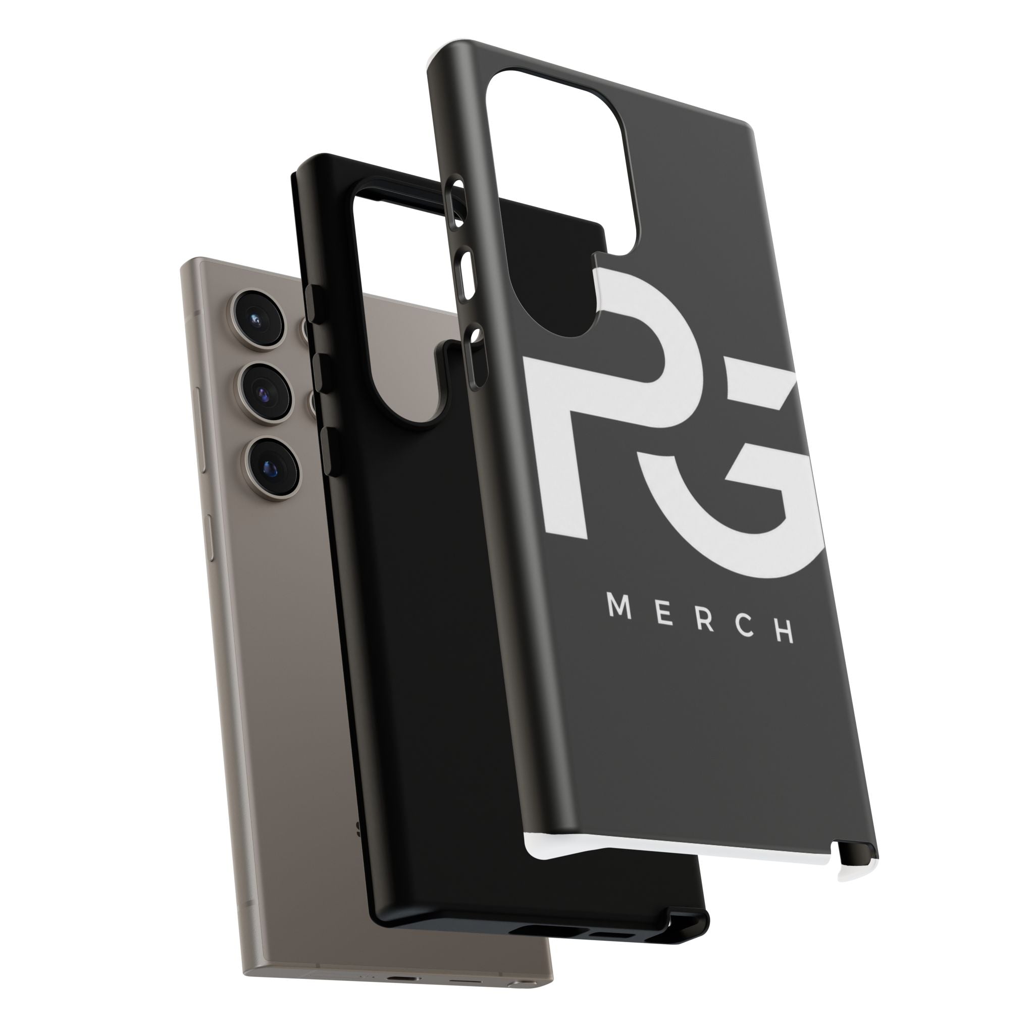 PG CUSTOMIZED RG Merch Tough Phone Case – Black Protective Phone Cover with Bold Logo