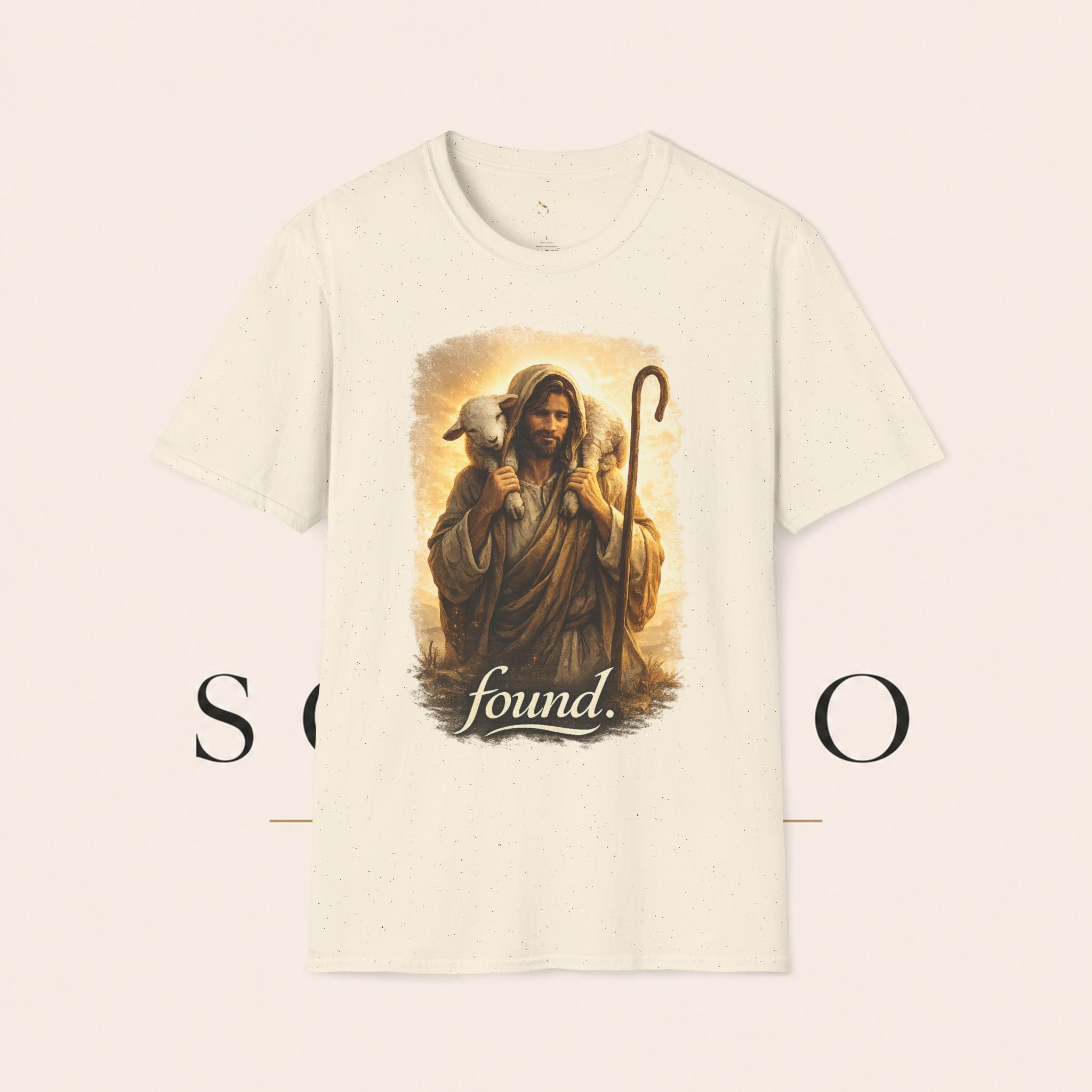 Jesus the Good Shepherd T-Shirt — 'Found.' Christian Faith Tee