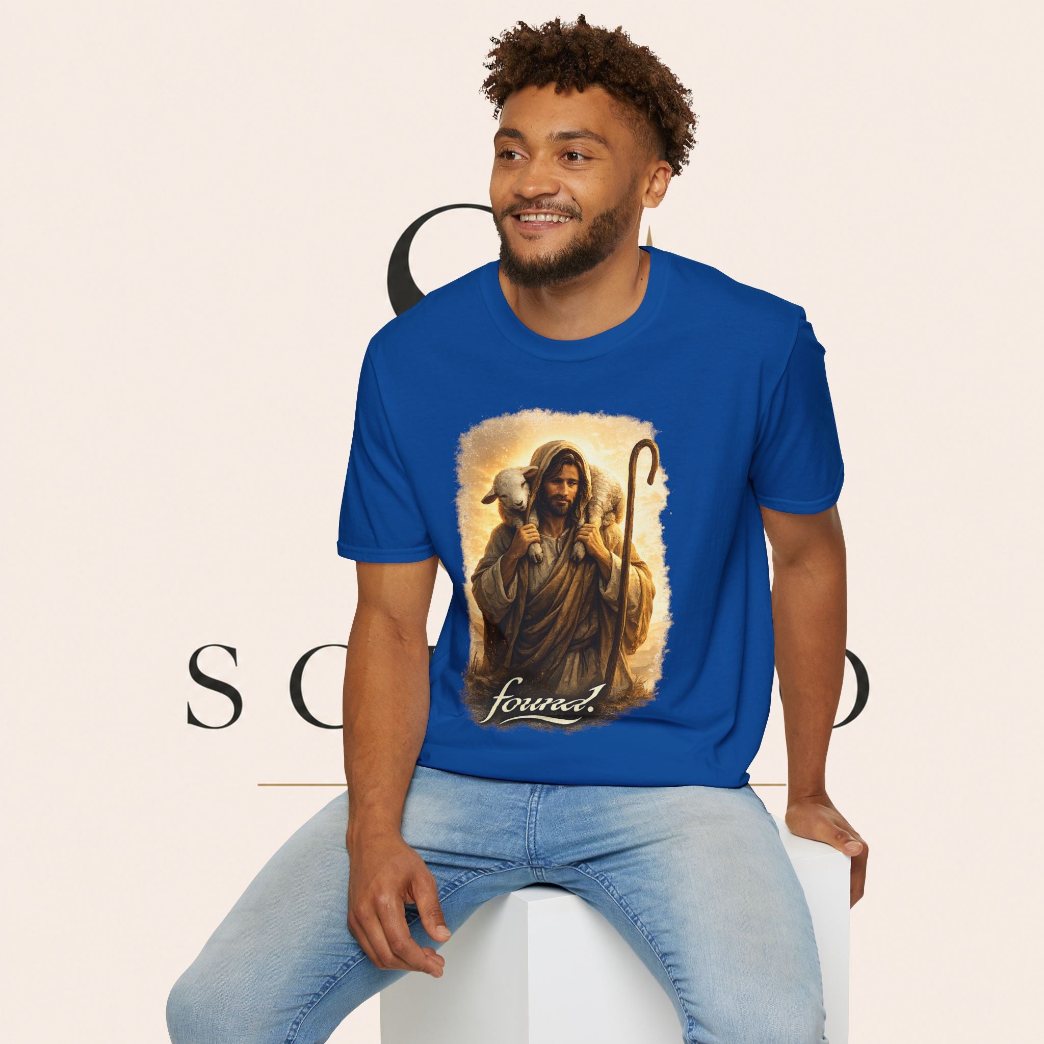 Jesus the Good Shepherd T-Shirt — 'Found.' Christian Faith Tee