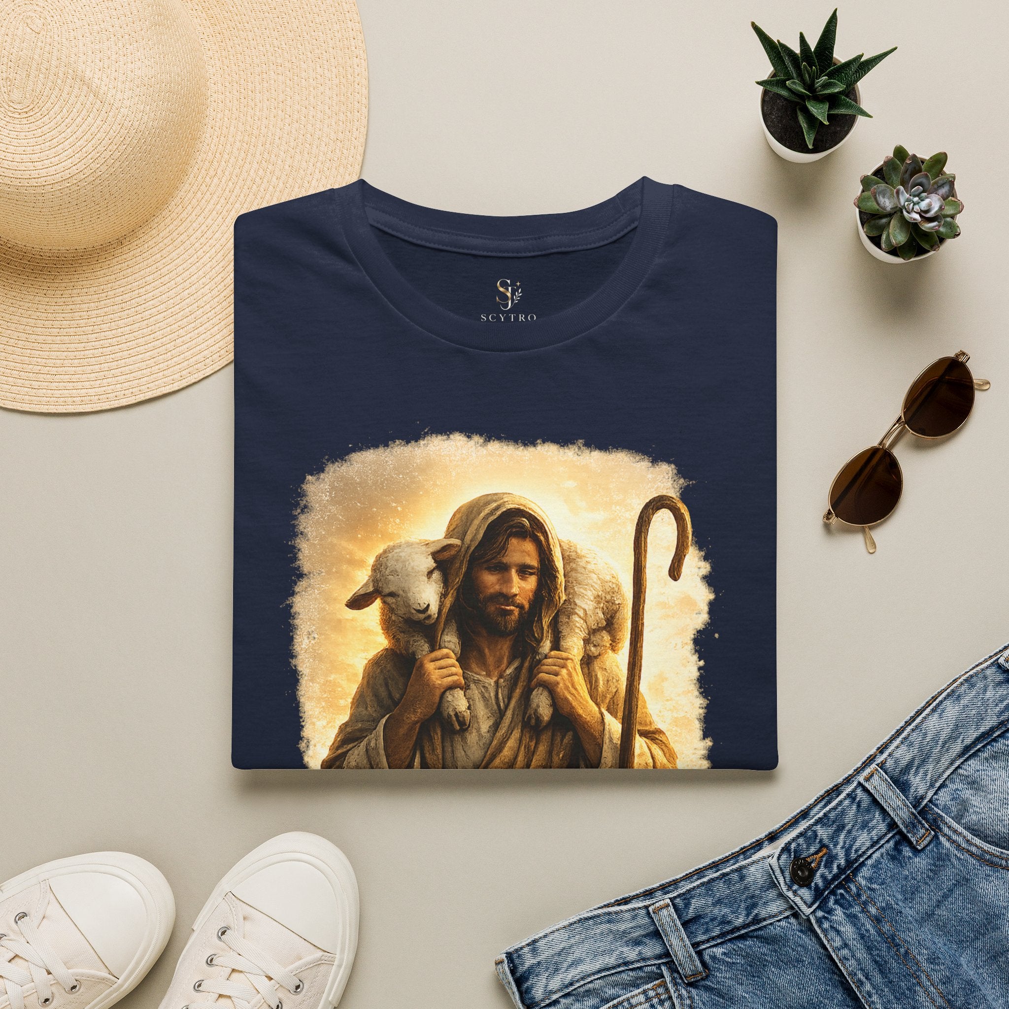 Jesus the Good Shepherd T-Shirt — 'Found.' Christian Faith Tee