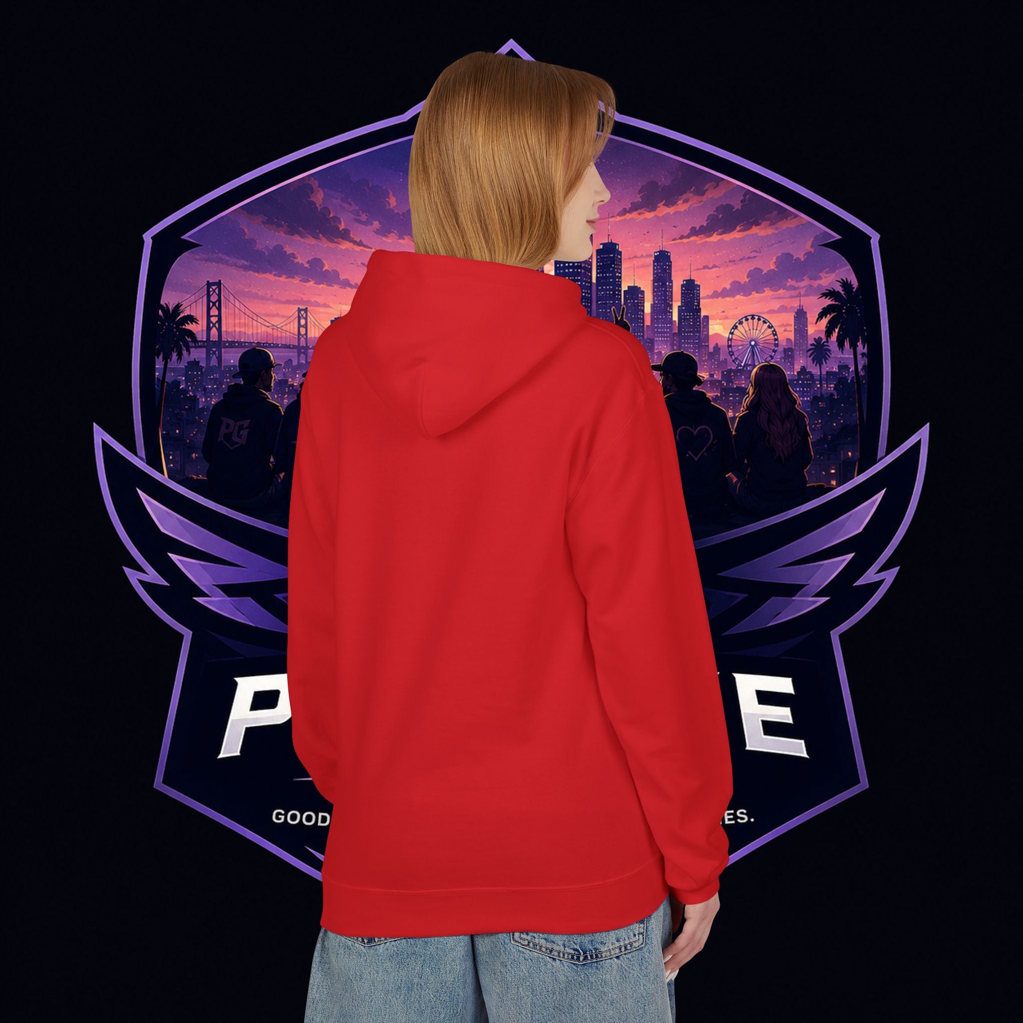 LDR inspired Retro '80s Vibes Hoodie — Neon Miami Movie Couple Design