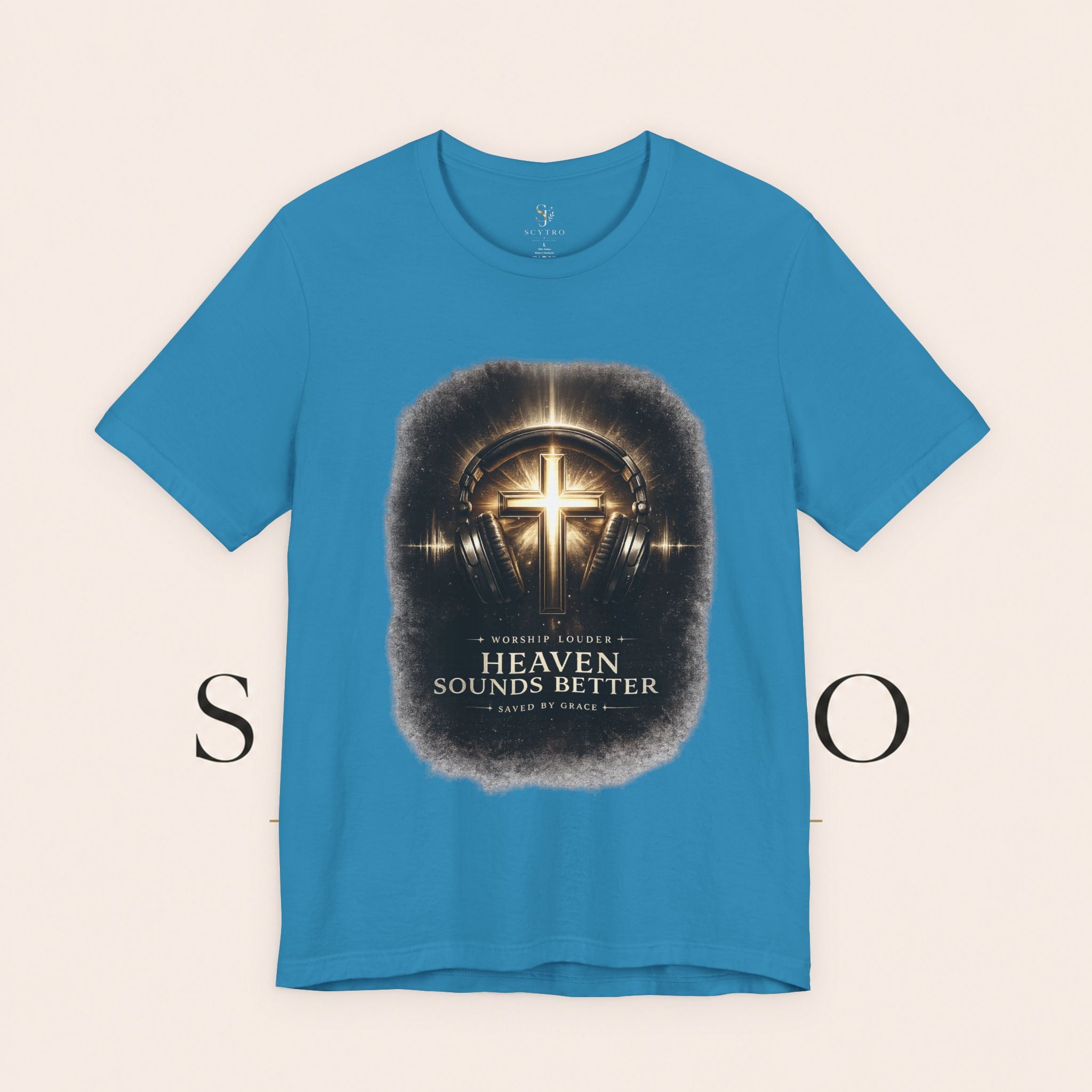 Youth Christian T‑Shirt - "Heaven Sounds Better" Cross Headphones Graphic Tee