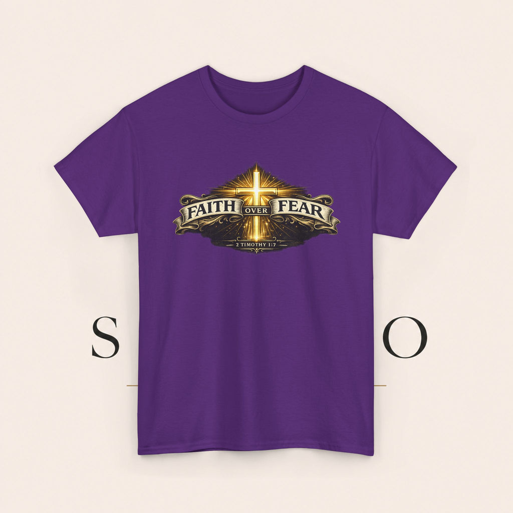 Faith Over Fear T-Shirt — Christian Cross Inspirational Tee