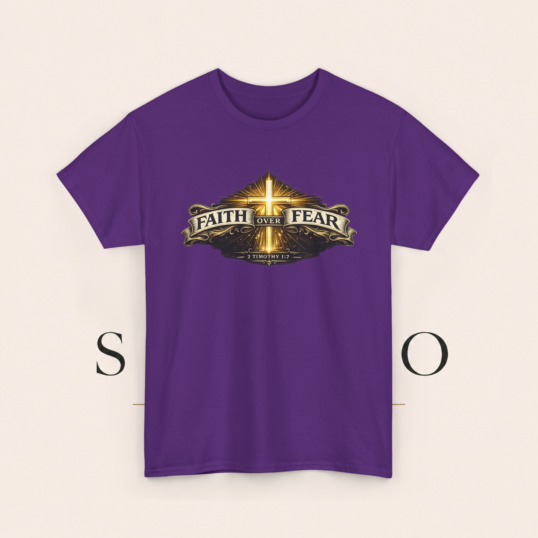 Faith Over Fear T-Shirt — Christian Cross Inspirational Tee