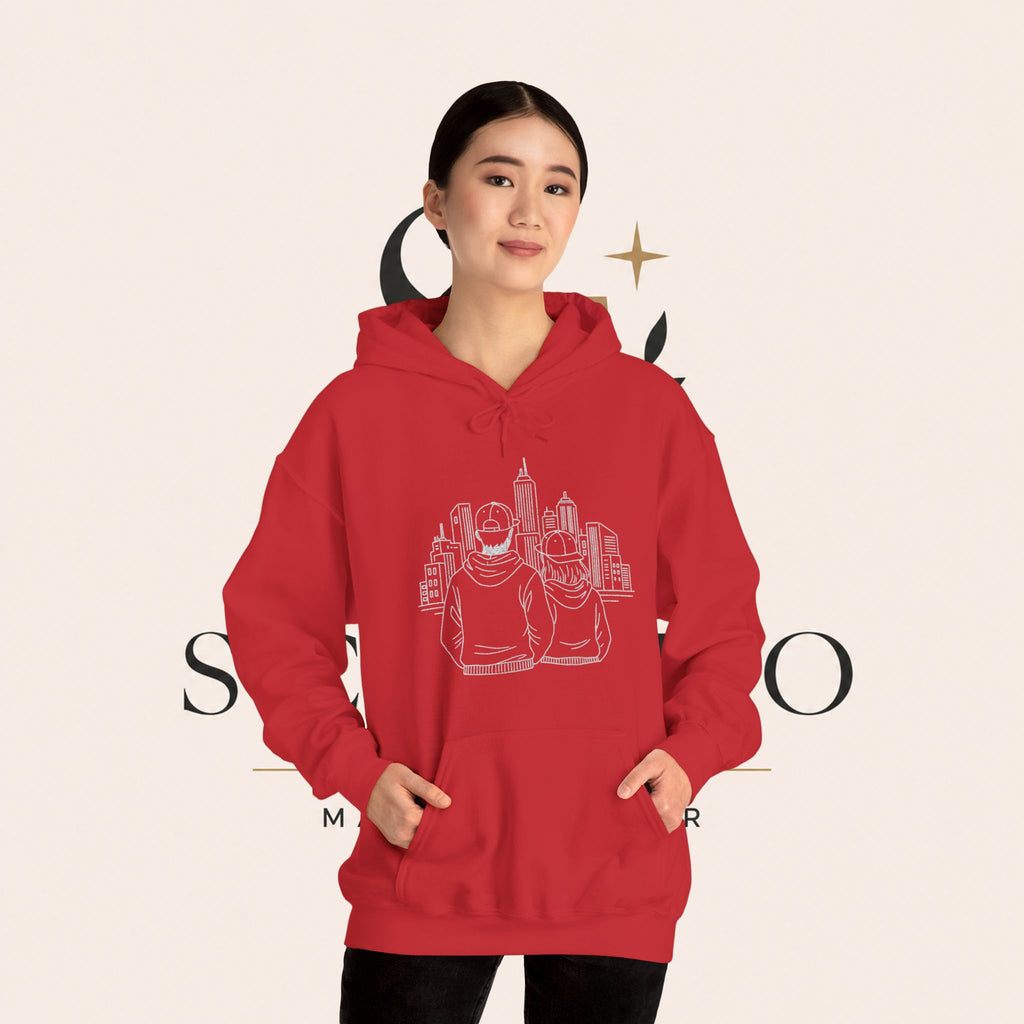 City Couples Hoodie — Matching Skyline Couple Sweatshirt