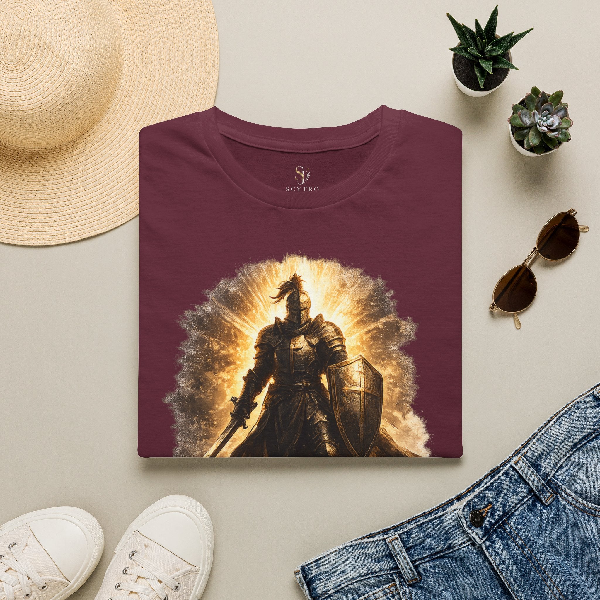 Knight Graphic T-Shirt — 'Fully Equipped' Medieval Armor Gamer Tee