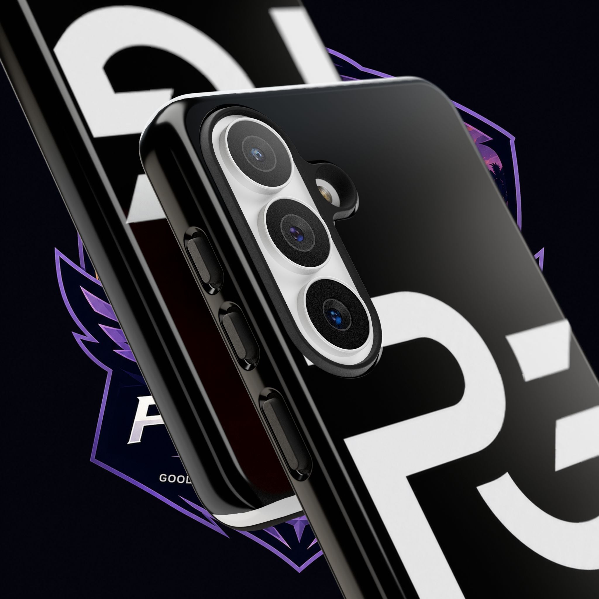 PG CUSTOMIZED RG Merch Tough Phone Case – Black Protective Phone Cover with Bold Logo