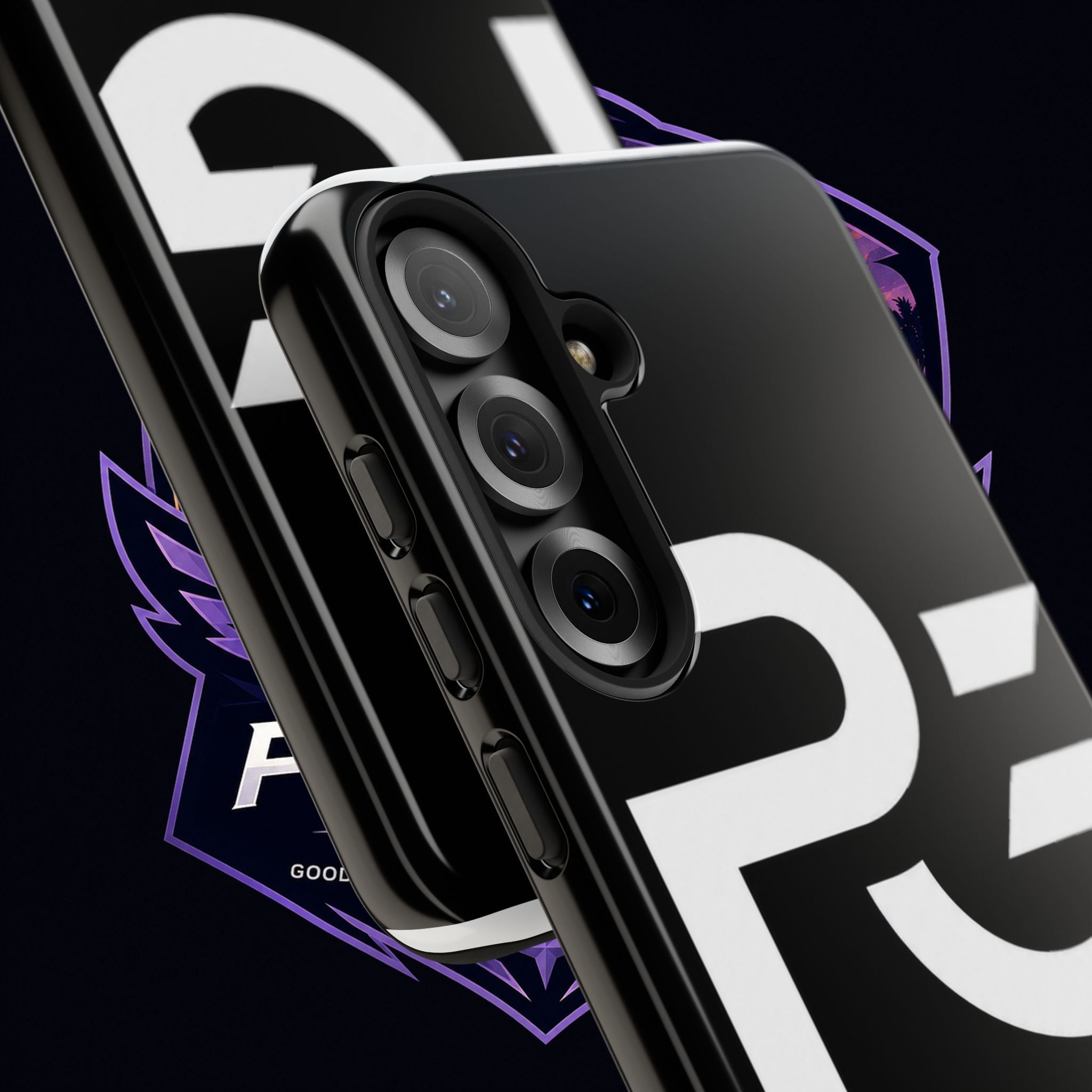 PG CUSTOMIZED RG Merch Tough Phone Case – Black Protective Phone Cover with Bold Logo