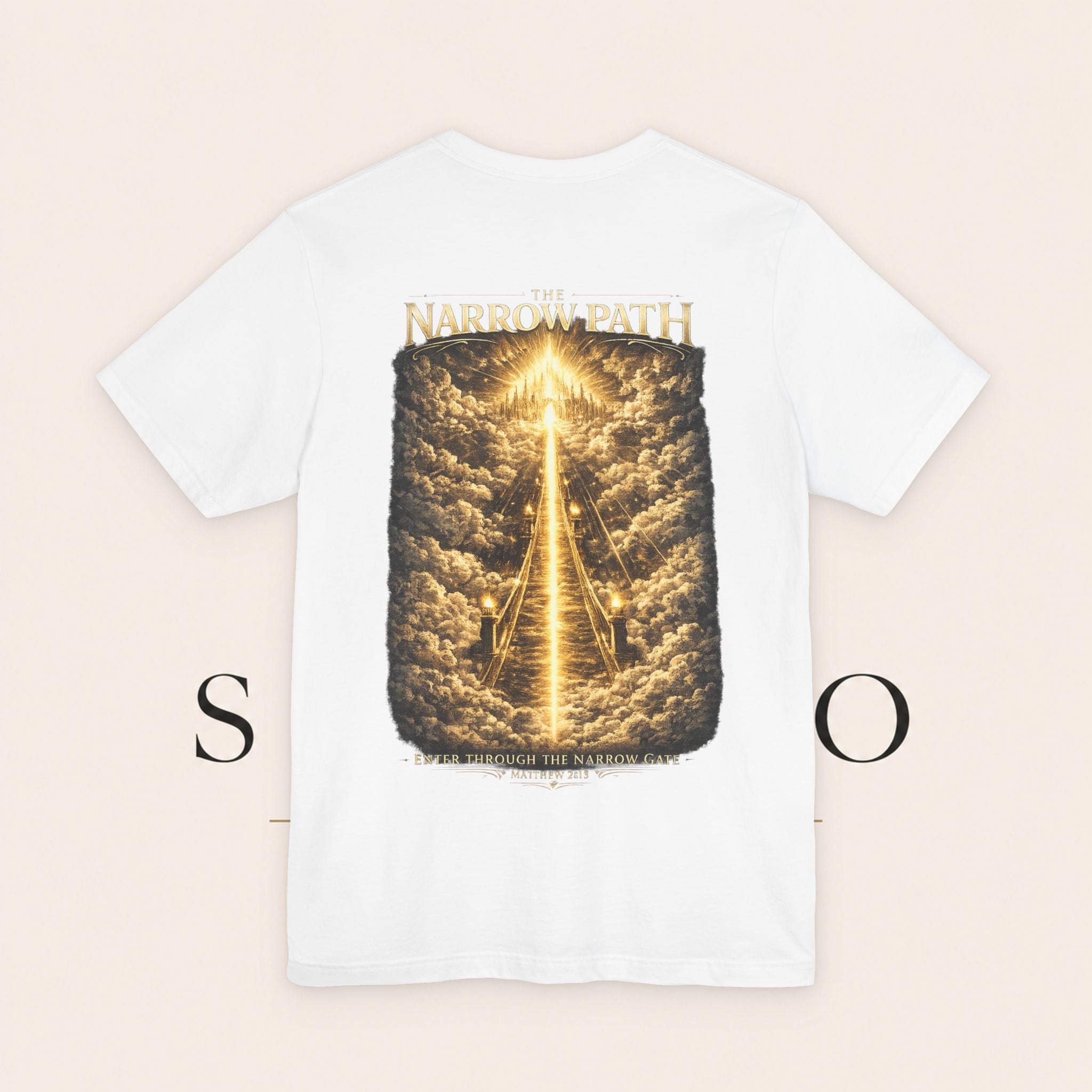T-Shirt — 'The Narrow Path' Golden Light Graphic Tee