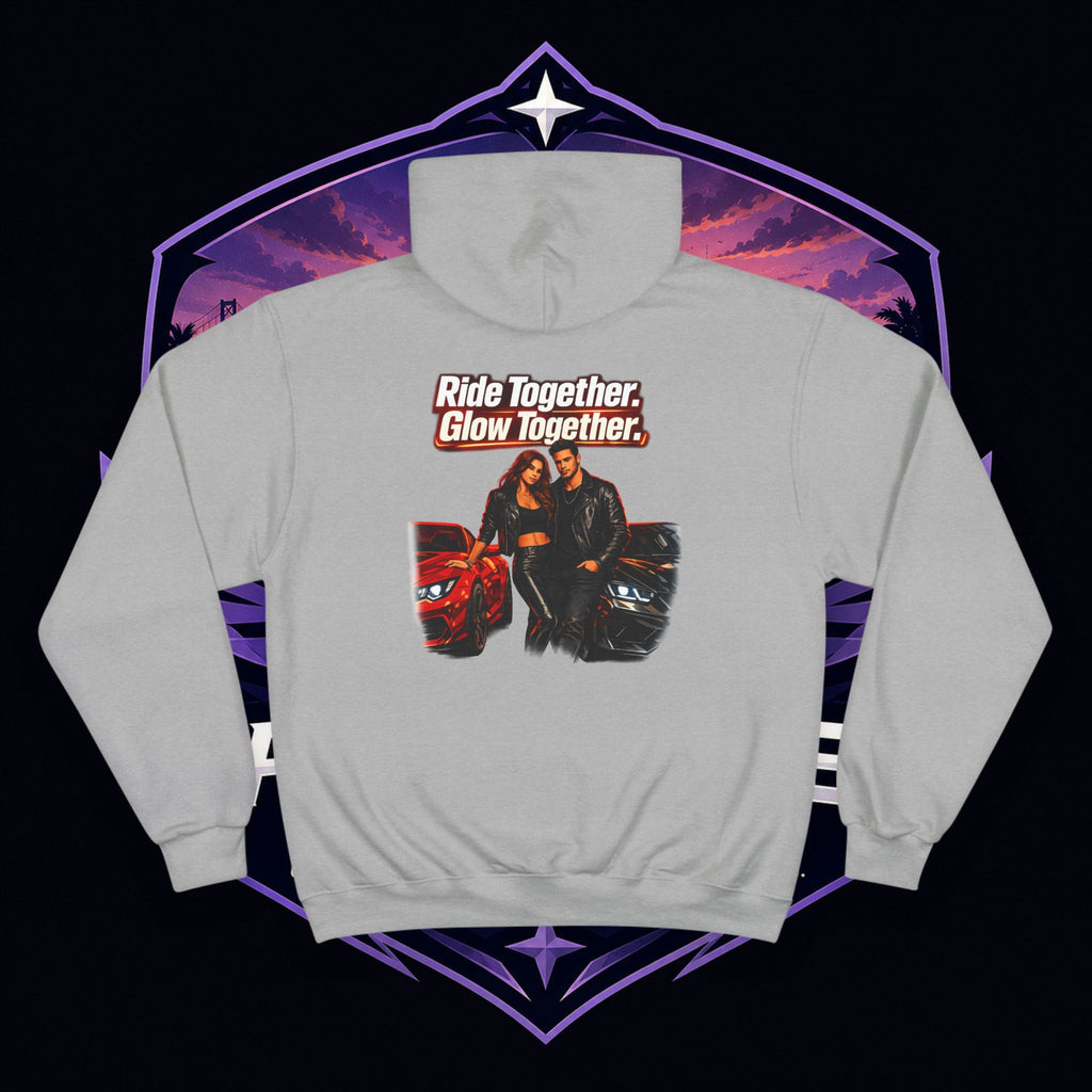 PG Hoodie — "Ride Together, Glow Together" Couple Car Graphic Hoodie