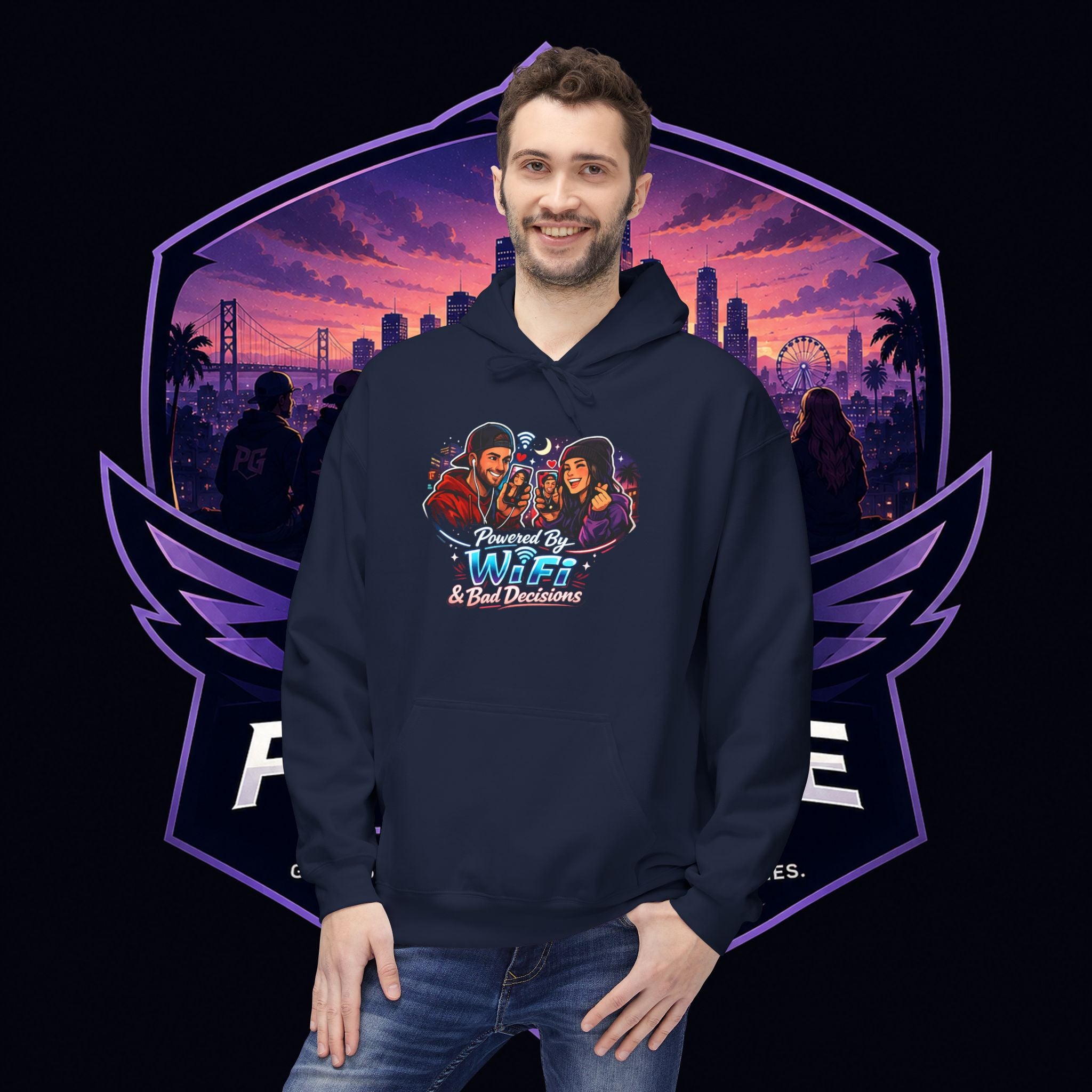 LDR inspired Retro '80s Vibes Hoodie — Neon Miami Movie Couple Design