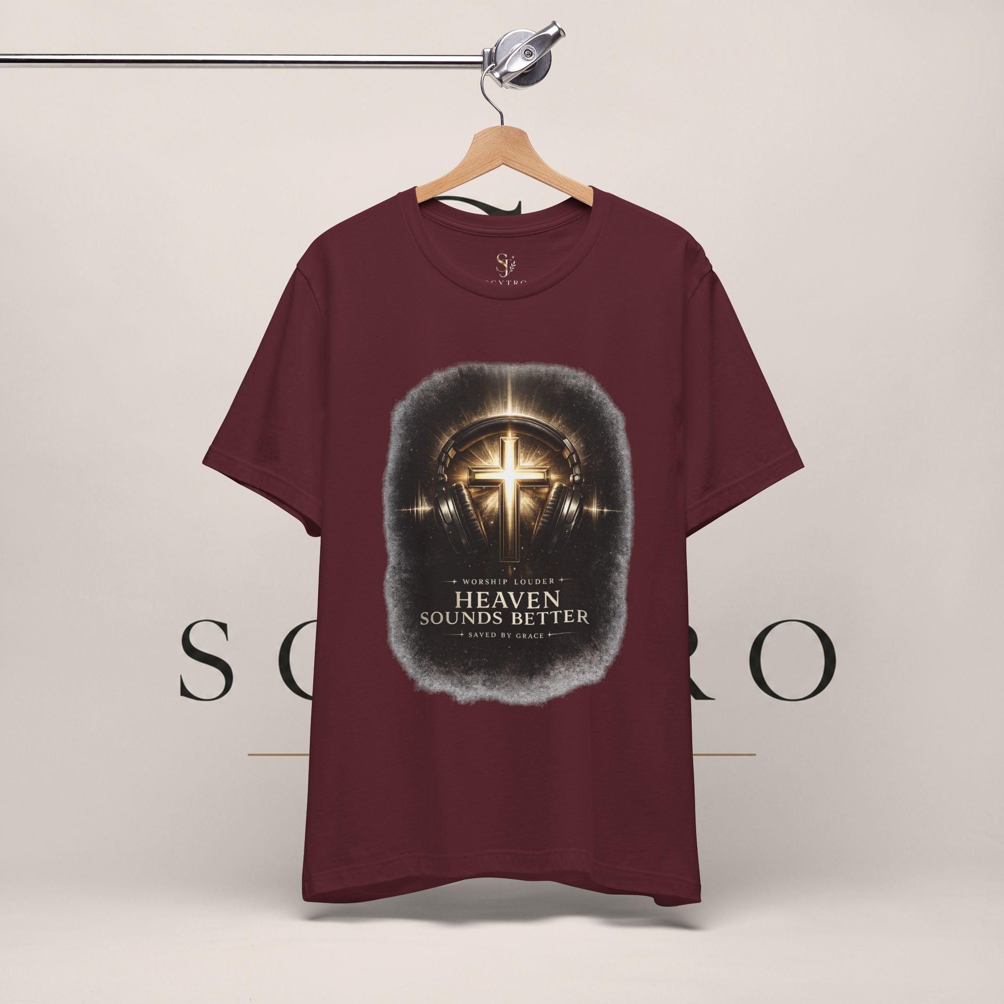 Youth Christian T‑Shirt - "Heaven Sounds Better" Cross Headphones Graphic Tee