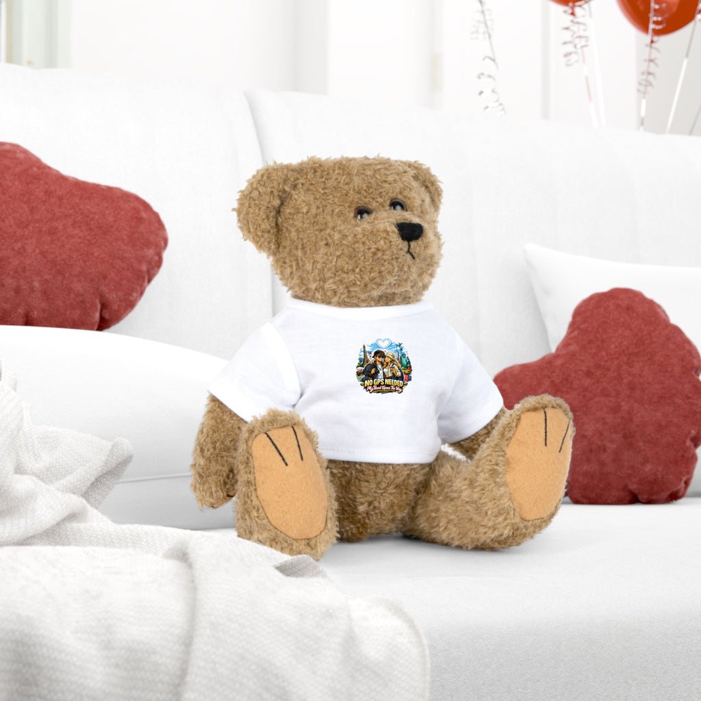 LDR inspire Teddy Bear Plush with Mini T‑Shirt — Adventure Scene Graphic