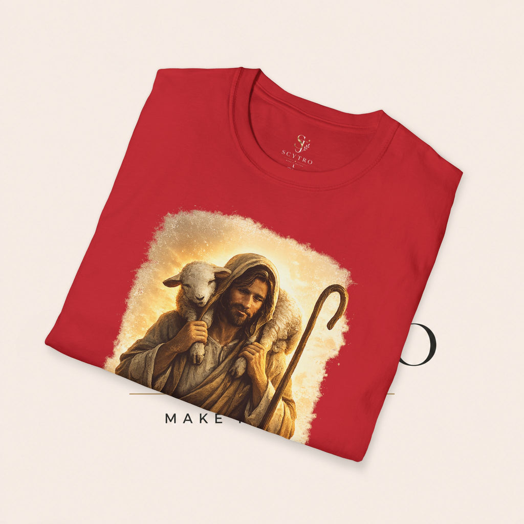 Jesus the Good Shepherd T-Shirt — 'Found.' Christian Faith Tee