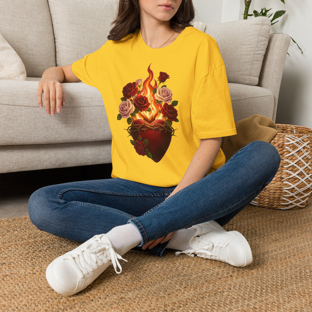 Flaming Heart & Roses T-Shirt
