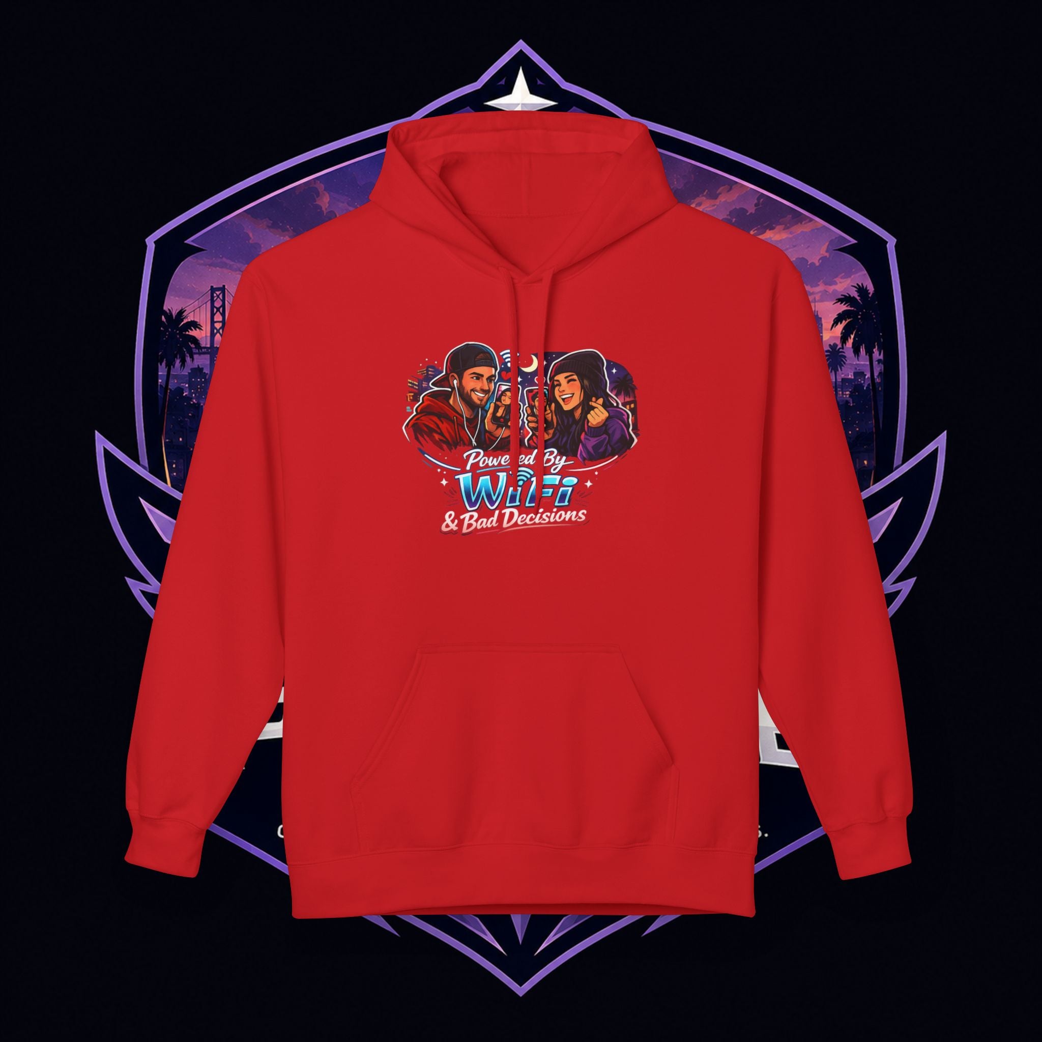 LDR inspired Retro '80s Vibes Hoodie — Neon Miami Movie Couple Design