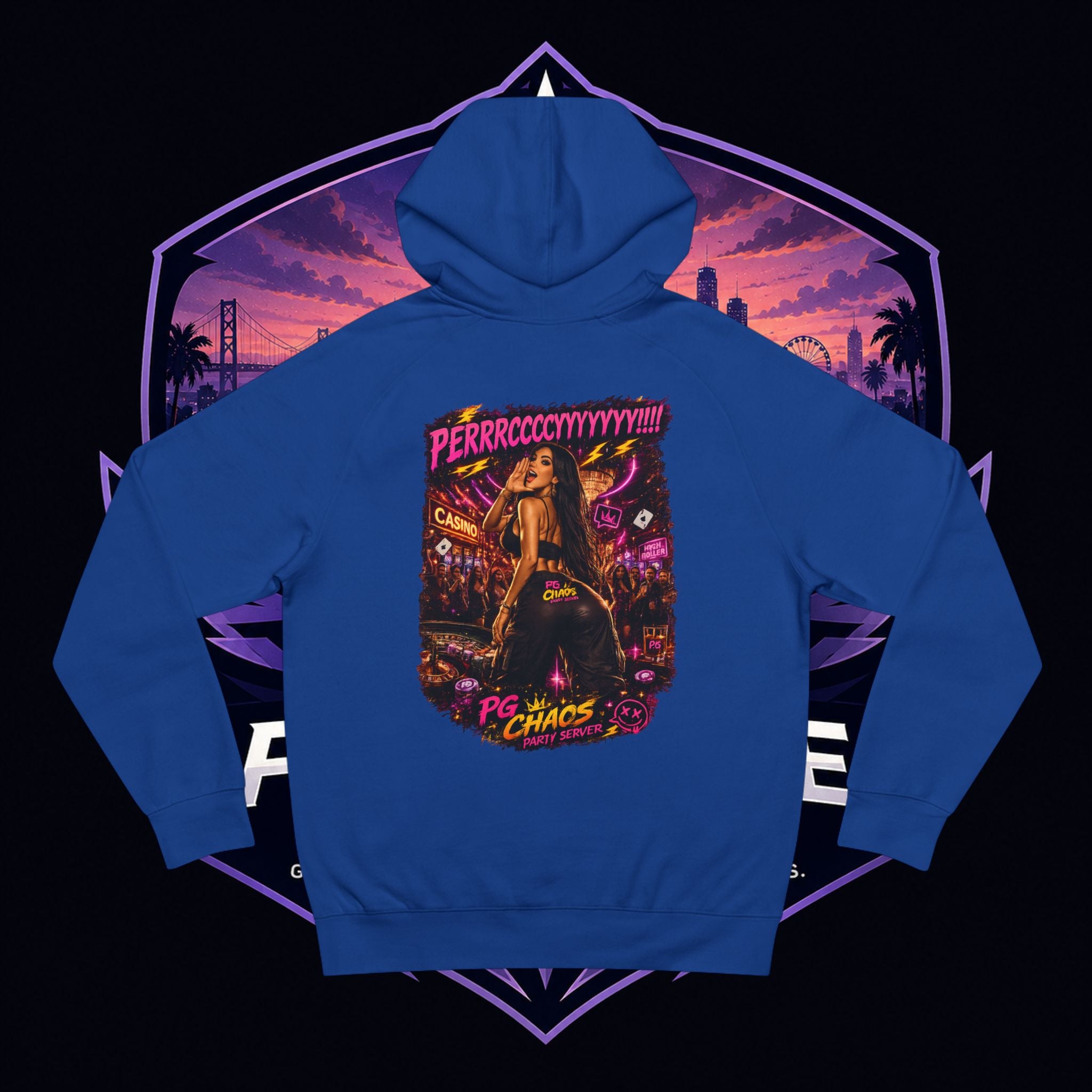 PG SUZY Party Graphic Hoodie — "Who's Hosting the Party?" Retro Concert Pullover