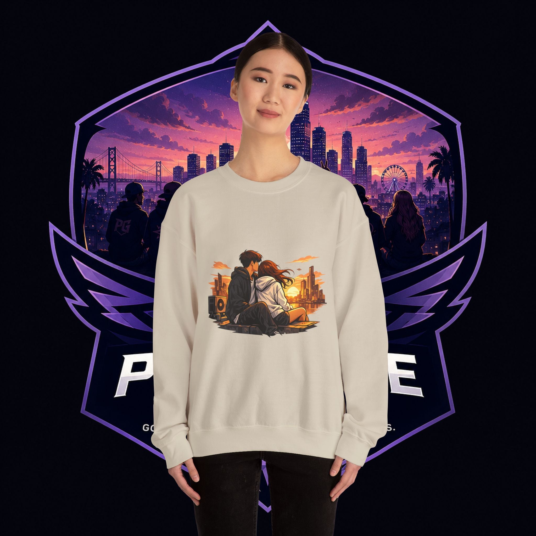 Romantic Sunset Couple Crewneck Sweatshirt