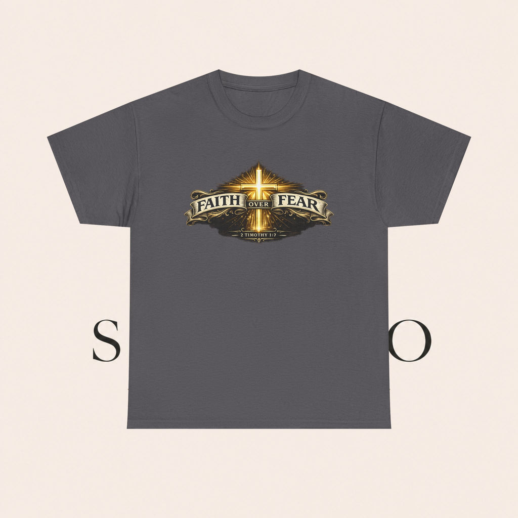 Faith Over Fear T-Shirt — Christian Cross Inspirational Tee