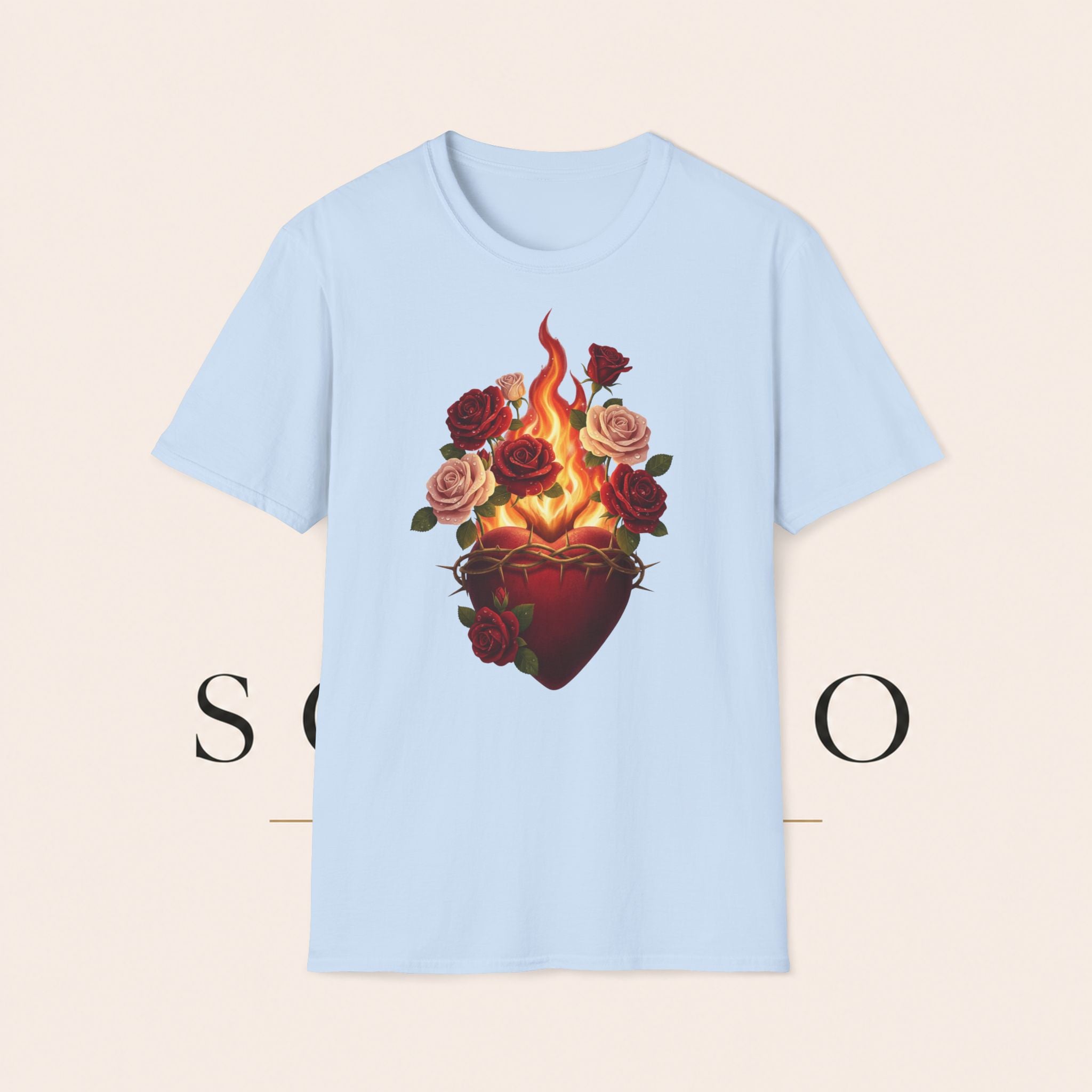 Flaming Heart & Roses T-Shirt